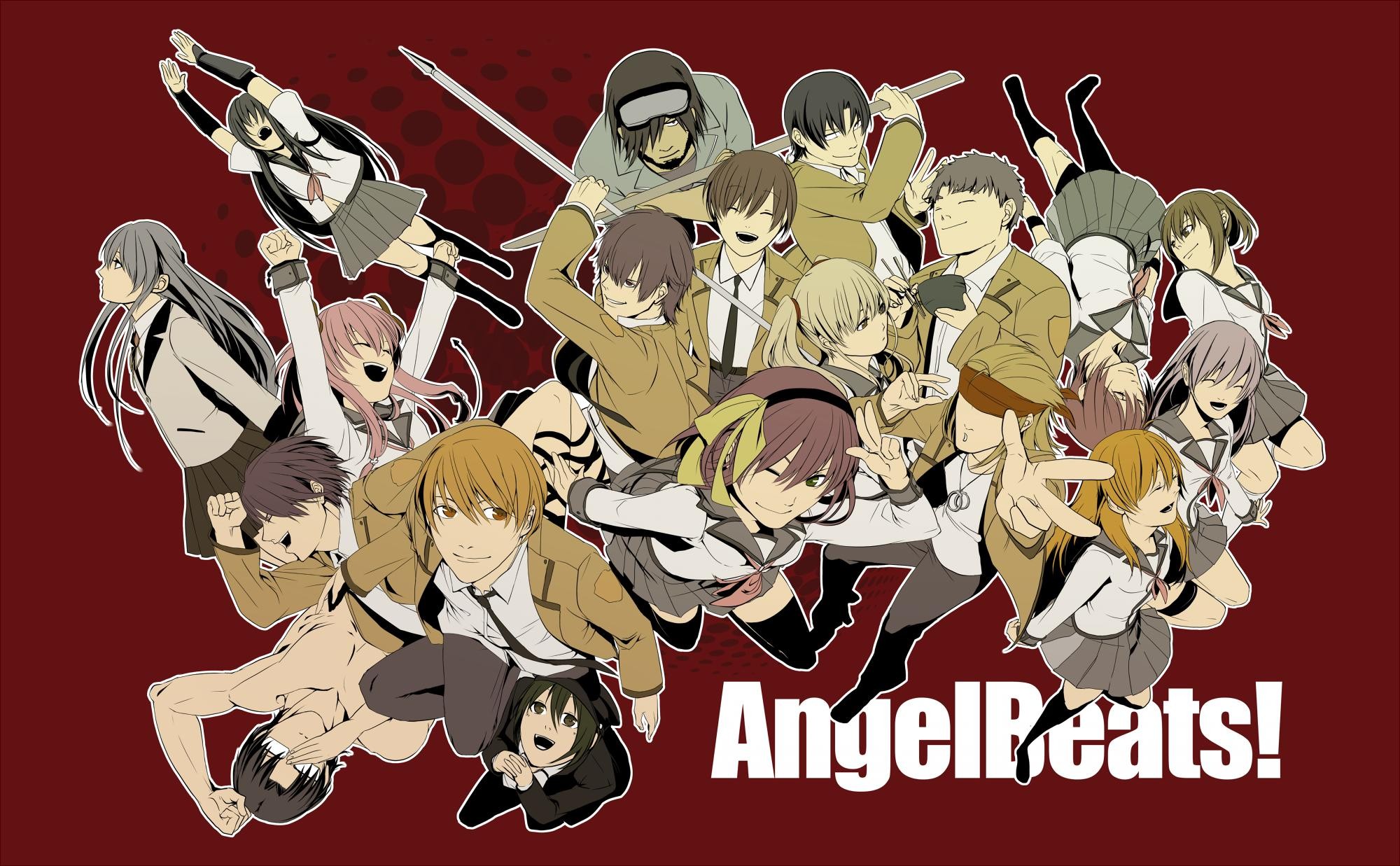 Anime 2000x1237 Angel Beats! Tachibana Kanade Yui (Angel Beats!) Otonashi Yuzuru Ayato Naoi Nakamura Yuri Eri Shiina
