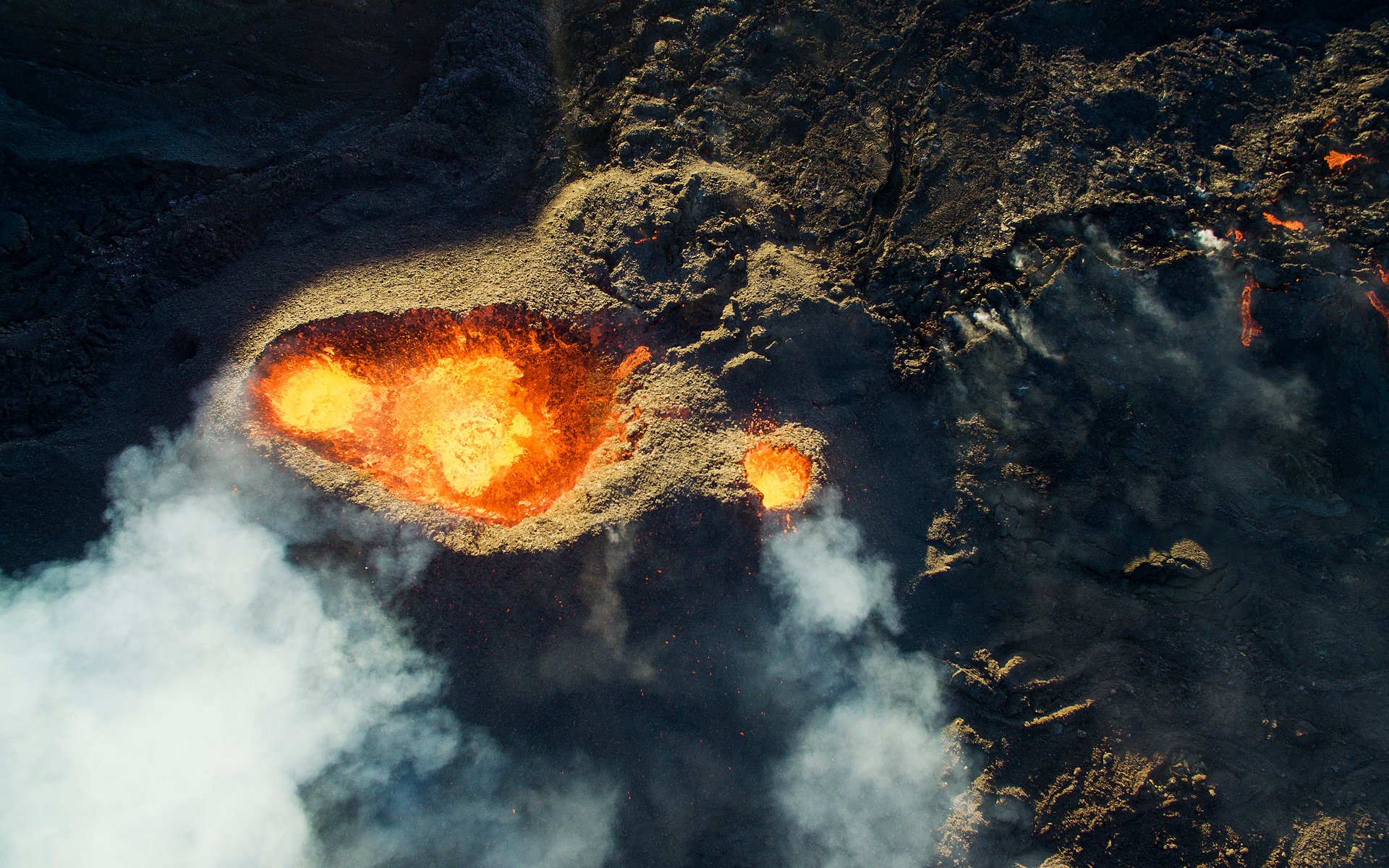 General 1920x1200 drone France lava volcano nature aerial view
