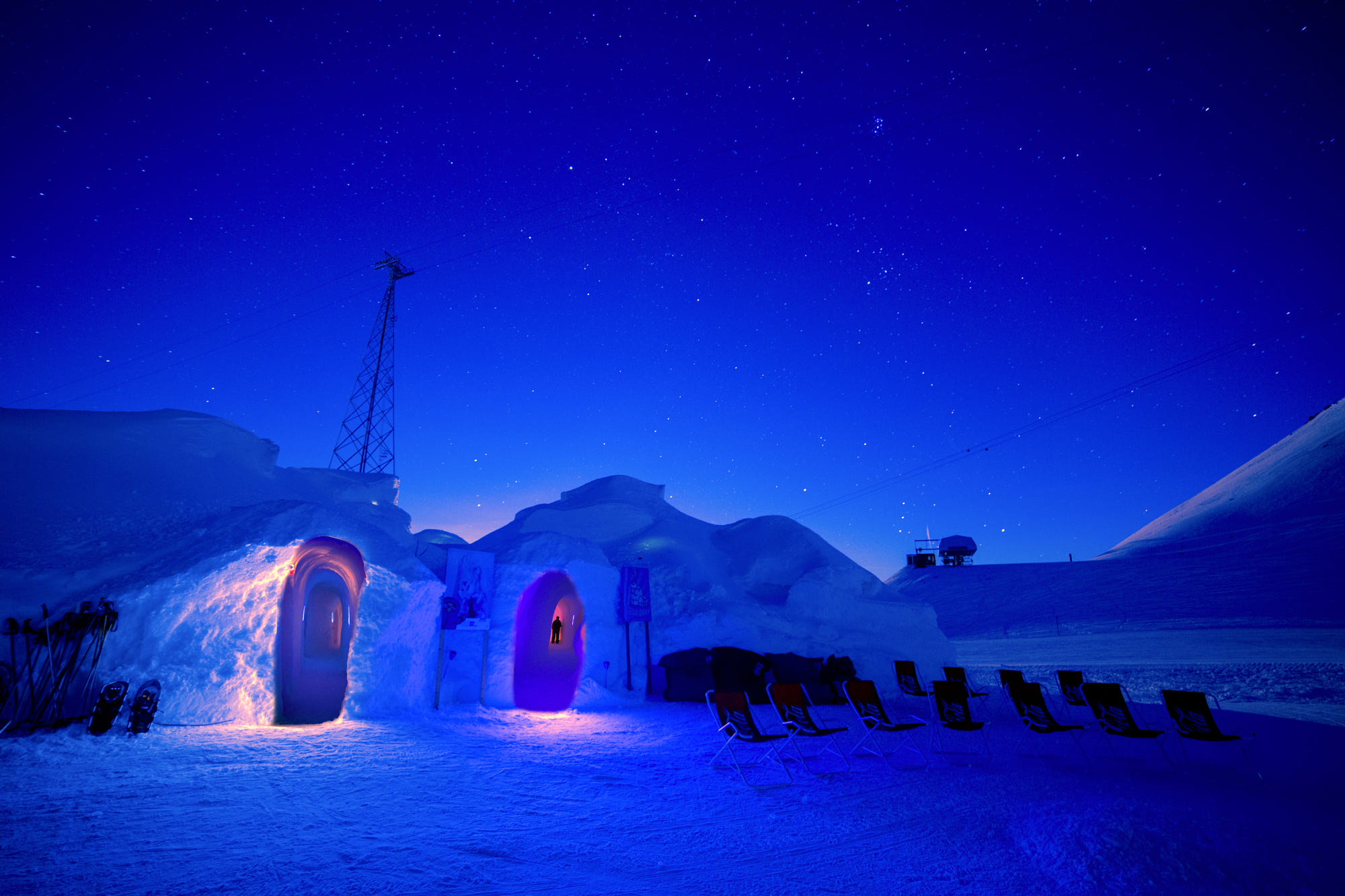 General 2000x1333 photography landscape igloo snow night cold stars sky ice calm blue tunnel Arctic