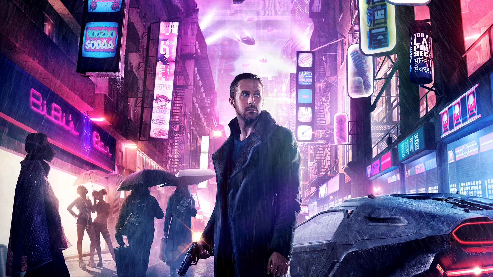 People 1920x1080 Blade Runner 2049 Ryan Gosling neon futuristic movies Blade Runner Officer K men