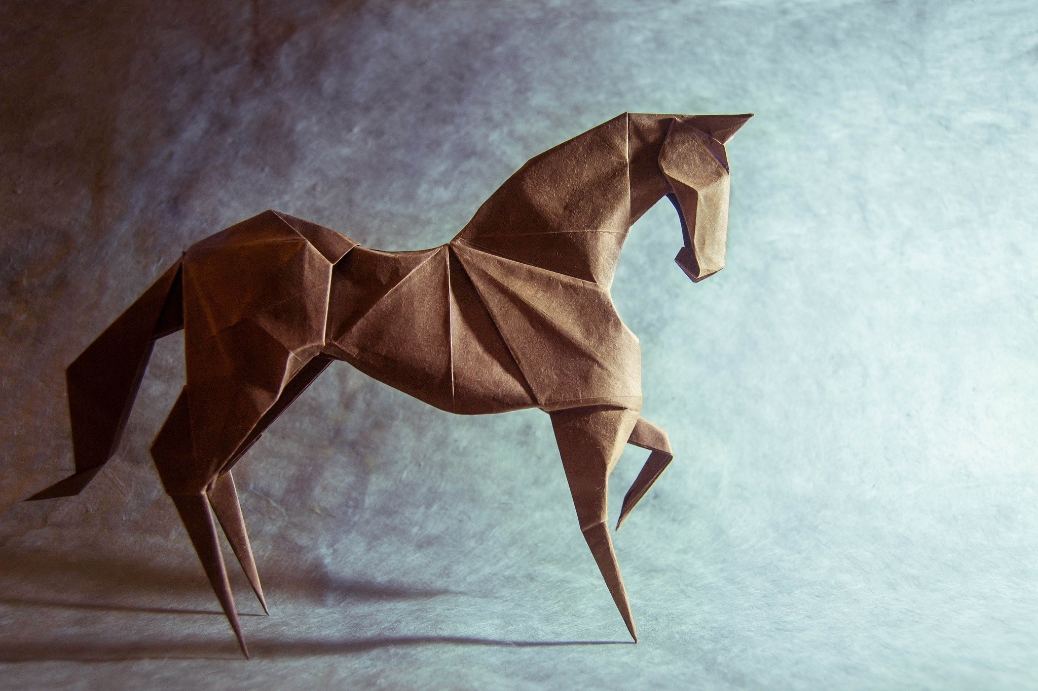 General 2048x1365 animals paper origami horse simple background