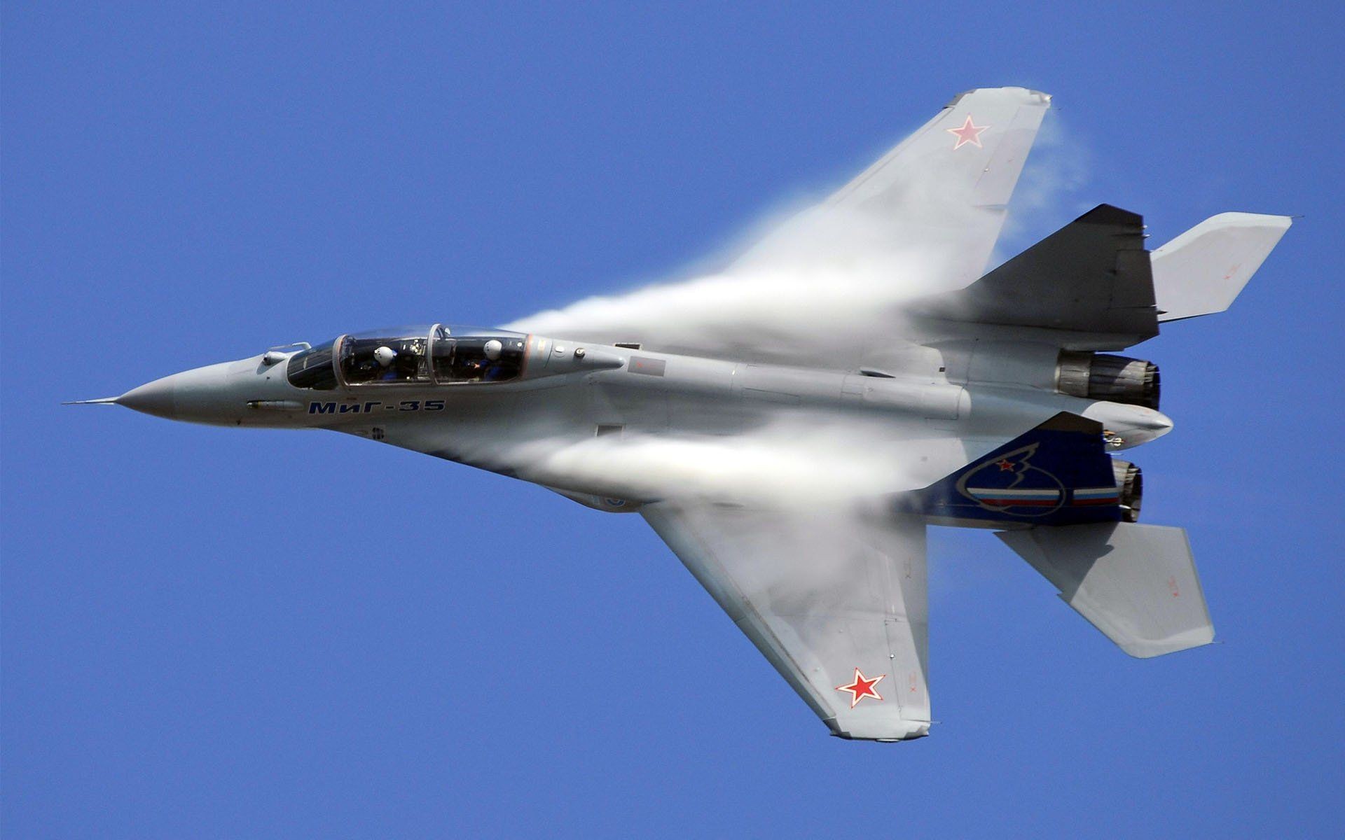 General 1920x1200 Russian Air Force Mikoyan MiG-35 military aircraft vehicle aircraft military military vehicle jet fighter condensation Russian/Soviet aircraft