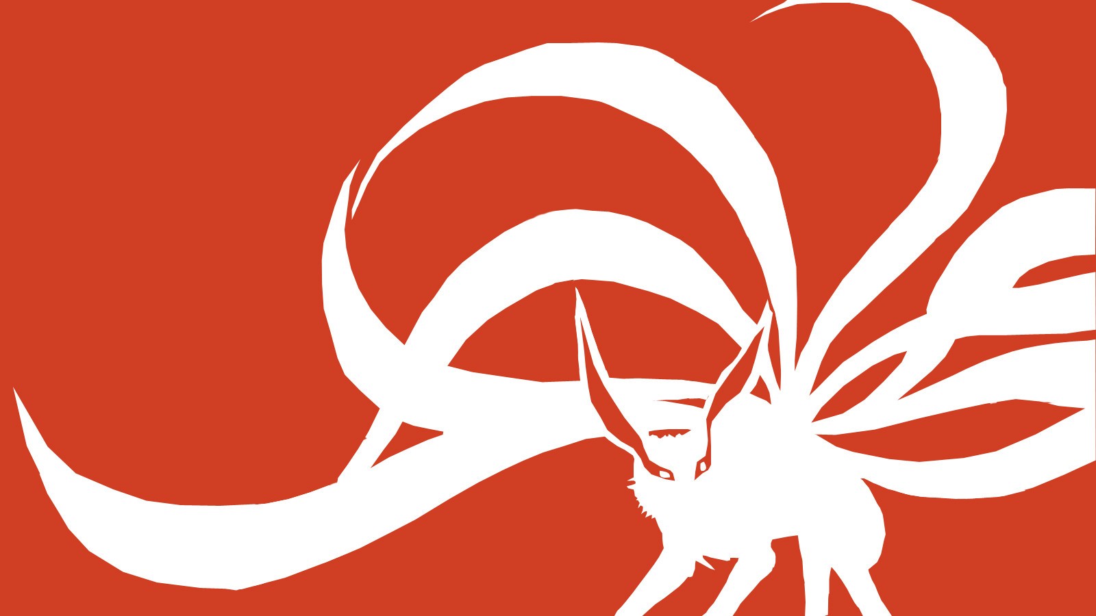 Anime 1600x900 anime fox simple background animals Naruto Shippuden nine tails red background
