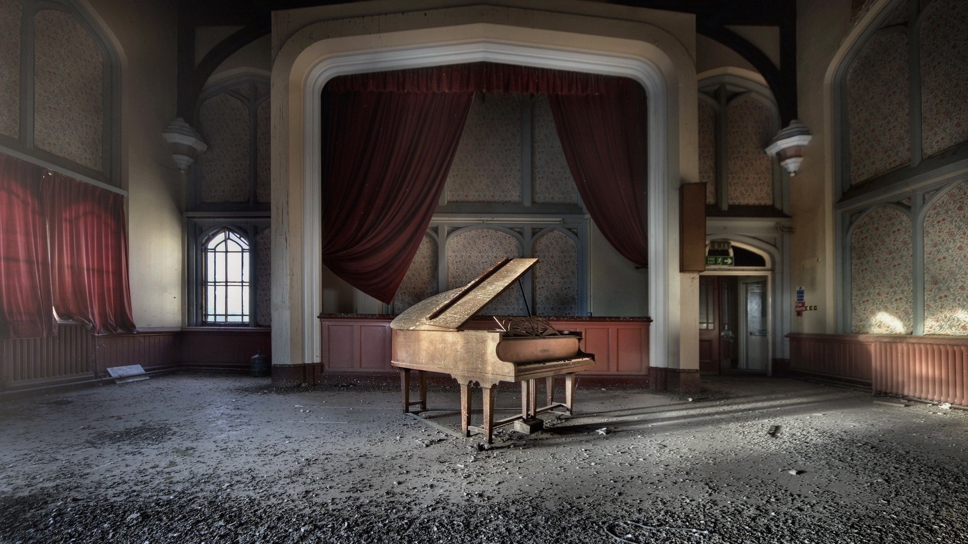 General 1920x1080 old architecture room piano musical instrument abandoned