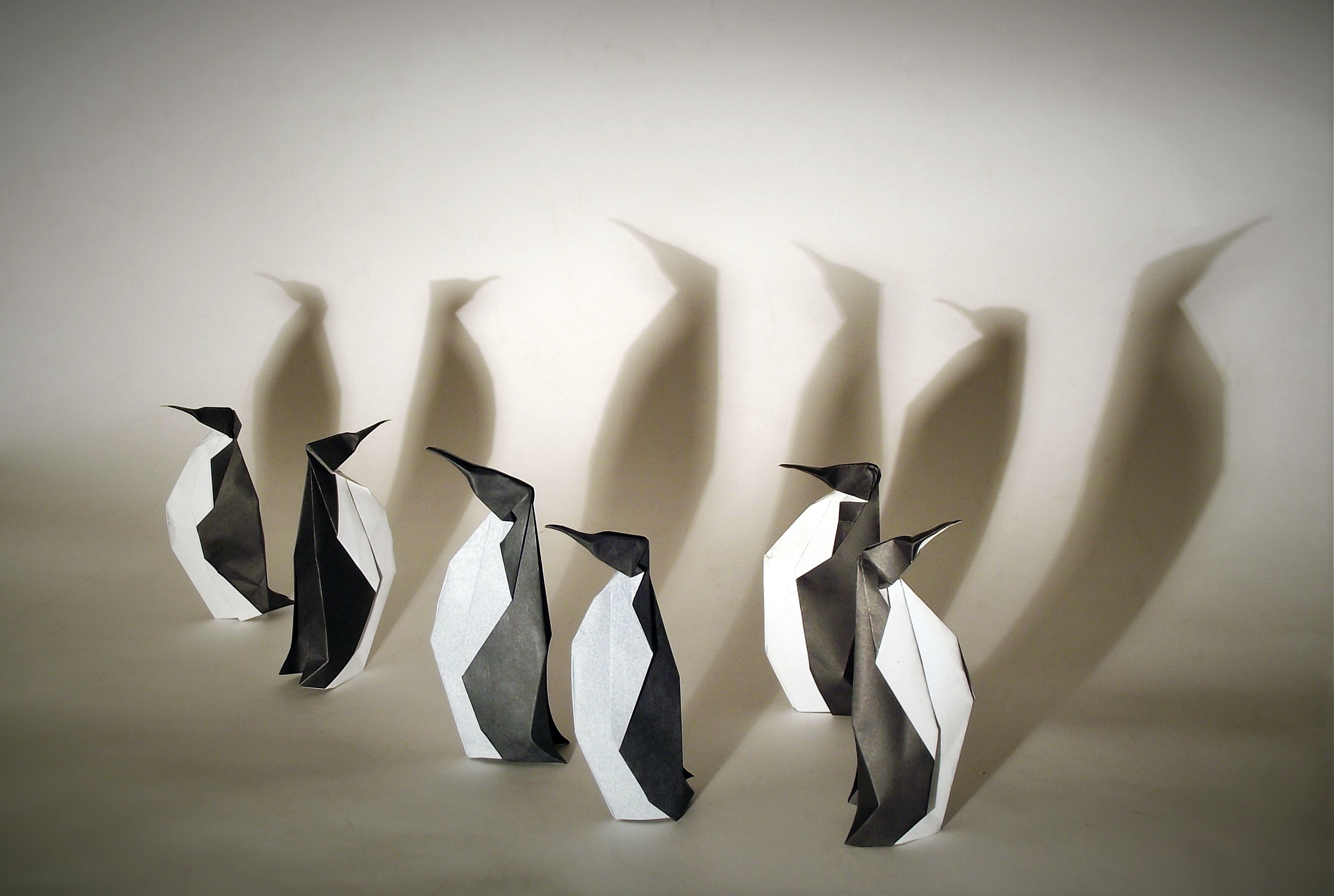 General 3072x2064 penguins artwork paper animals birds origami
