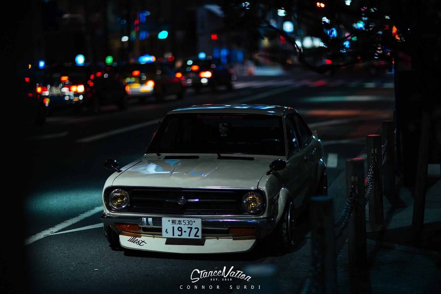General 1680x1120 Nissan coupe car street white cars Stance Nation vehicle Asia numbers watermarked city night