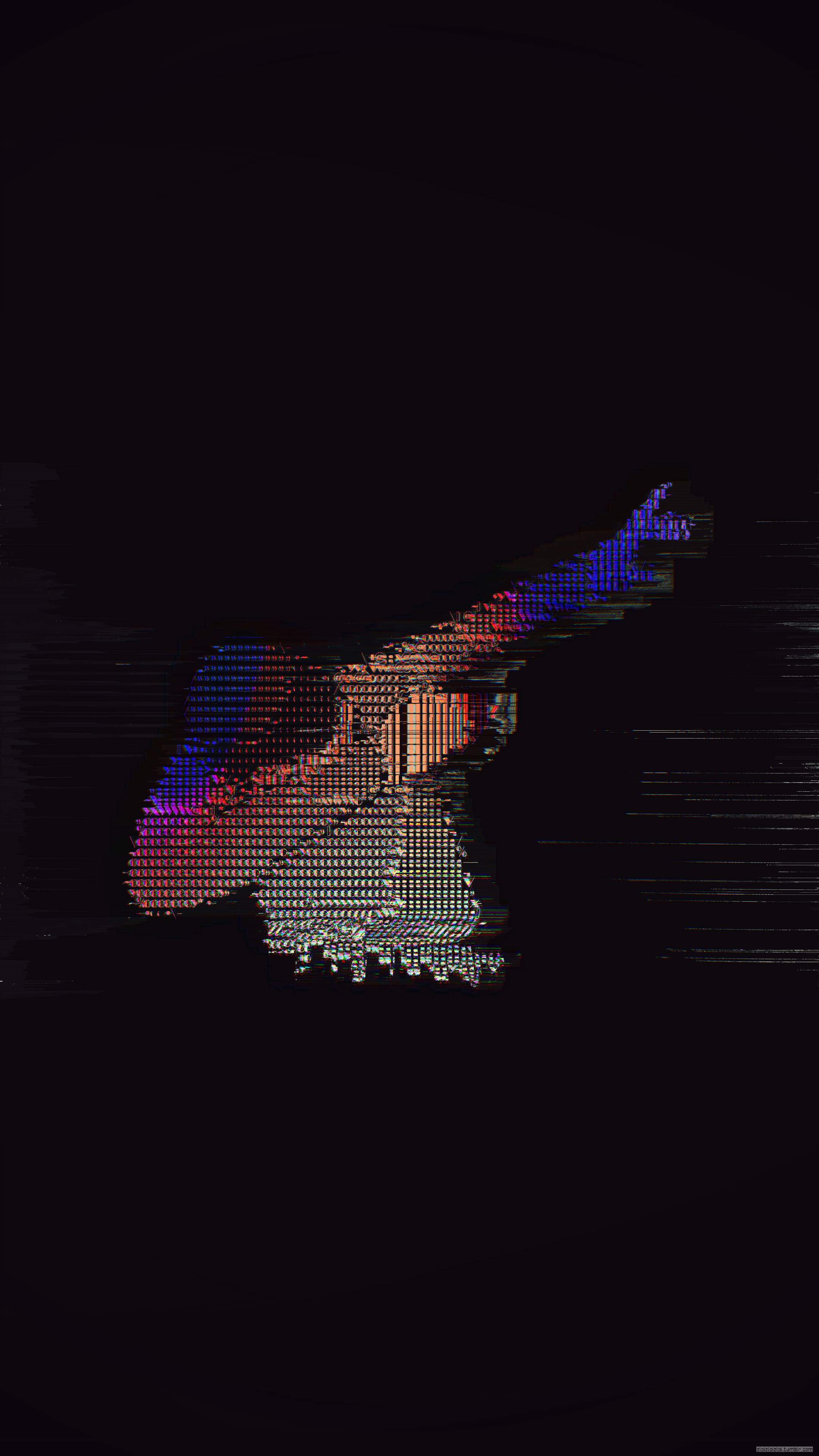 General 2160x3840 glitch art abstract ASCII art portrait display