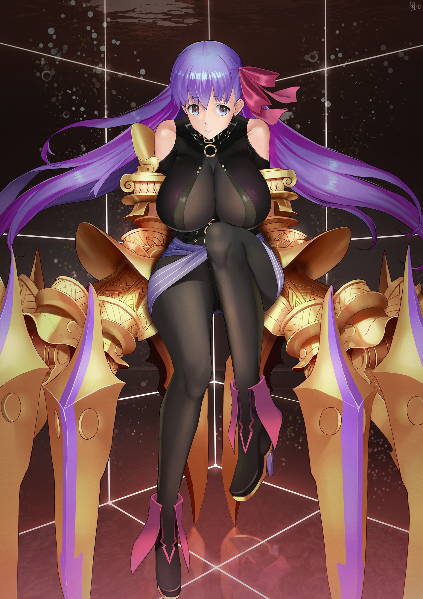 Anime 1414x2000 armor Fate/Extra Fate/Extra CCC Fate/Grand Order Fate/Stay Night heels pantyhose Passionlip weapon long hair simple background