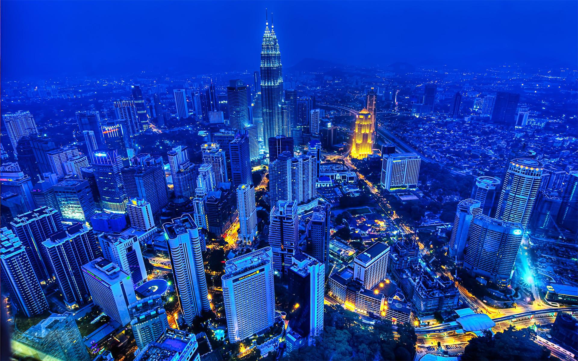 General 1920x1200 Kuala Lumpur Malaysia Petronas Towers city cityscape night skyscraper Asia aerial view low light