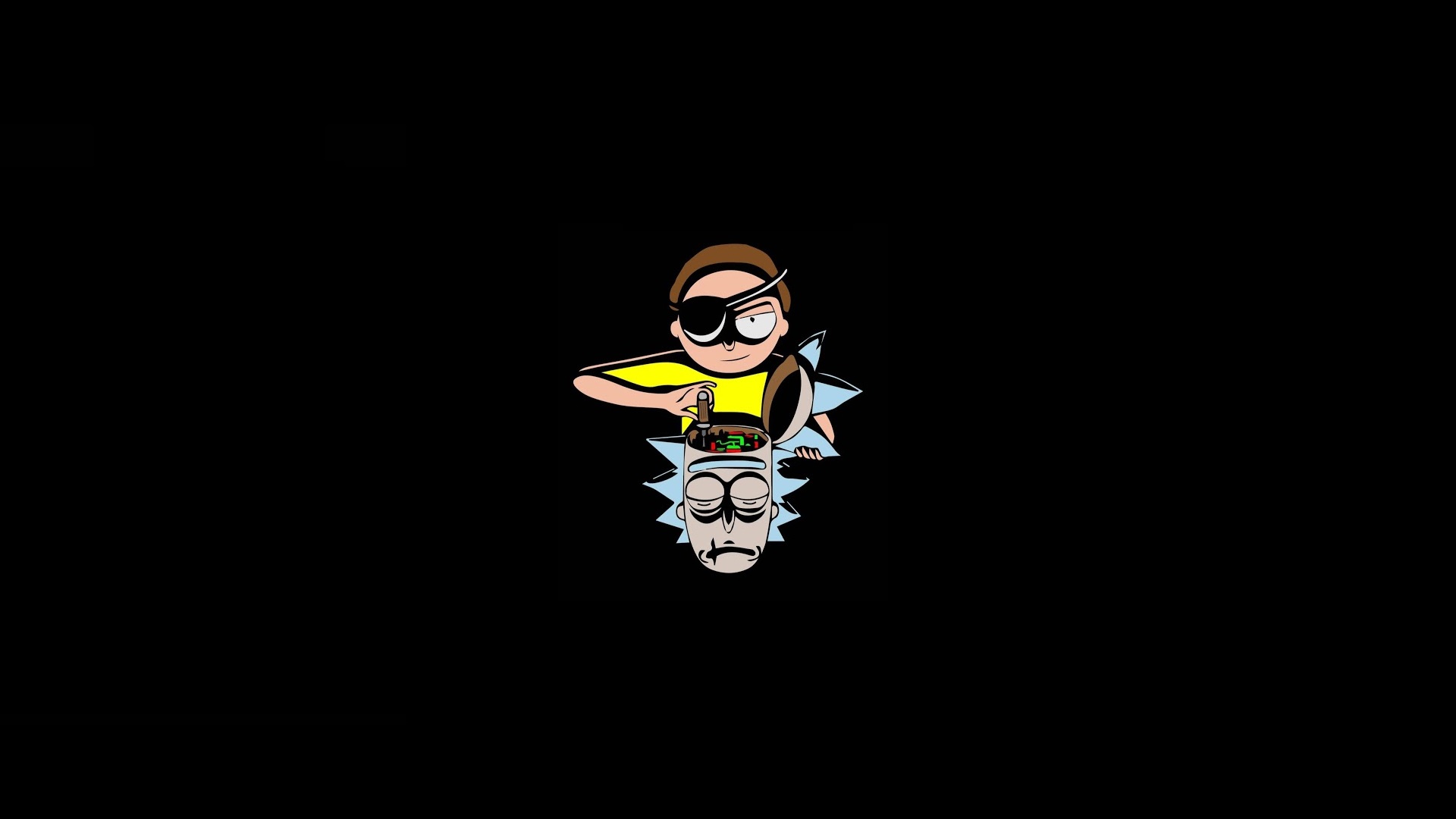 General 1920x1080 Rick and Morty eyepatches Morty Smith androids simple background TV cartoon