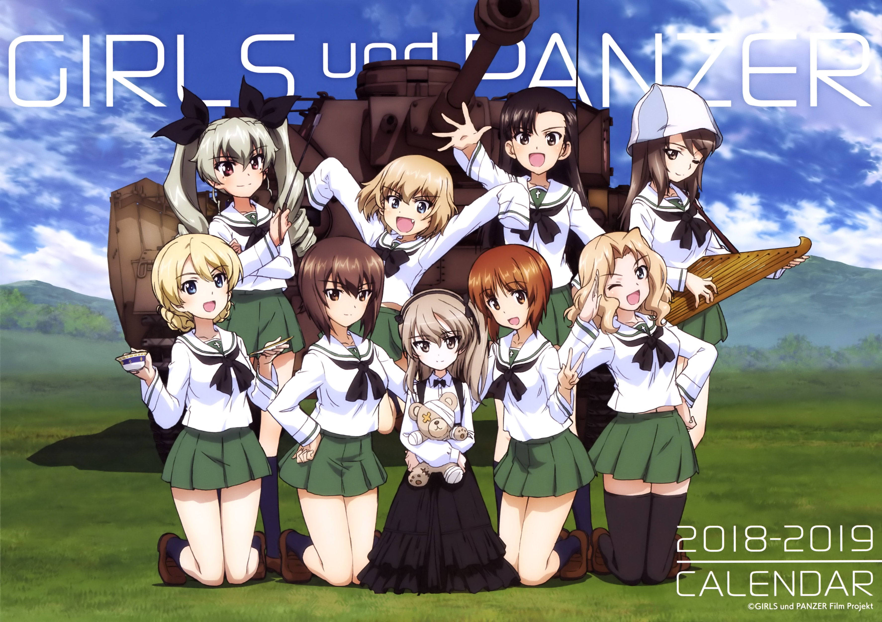 Anime 3547x2504 Girls und Panzer Darjeeling Katyusha (Girls und Panzer) Anchovy (Girls und Panzer) Nishizumi Maho Nishizumi Miho Kay (Girls und Panzer) tank Panzer IV anime girls