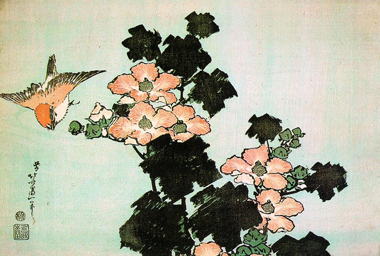 General 1500x1009 Hokusai birds flowers
