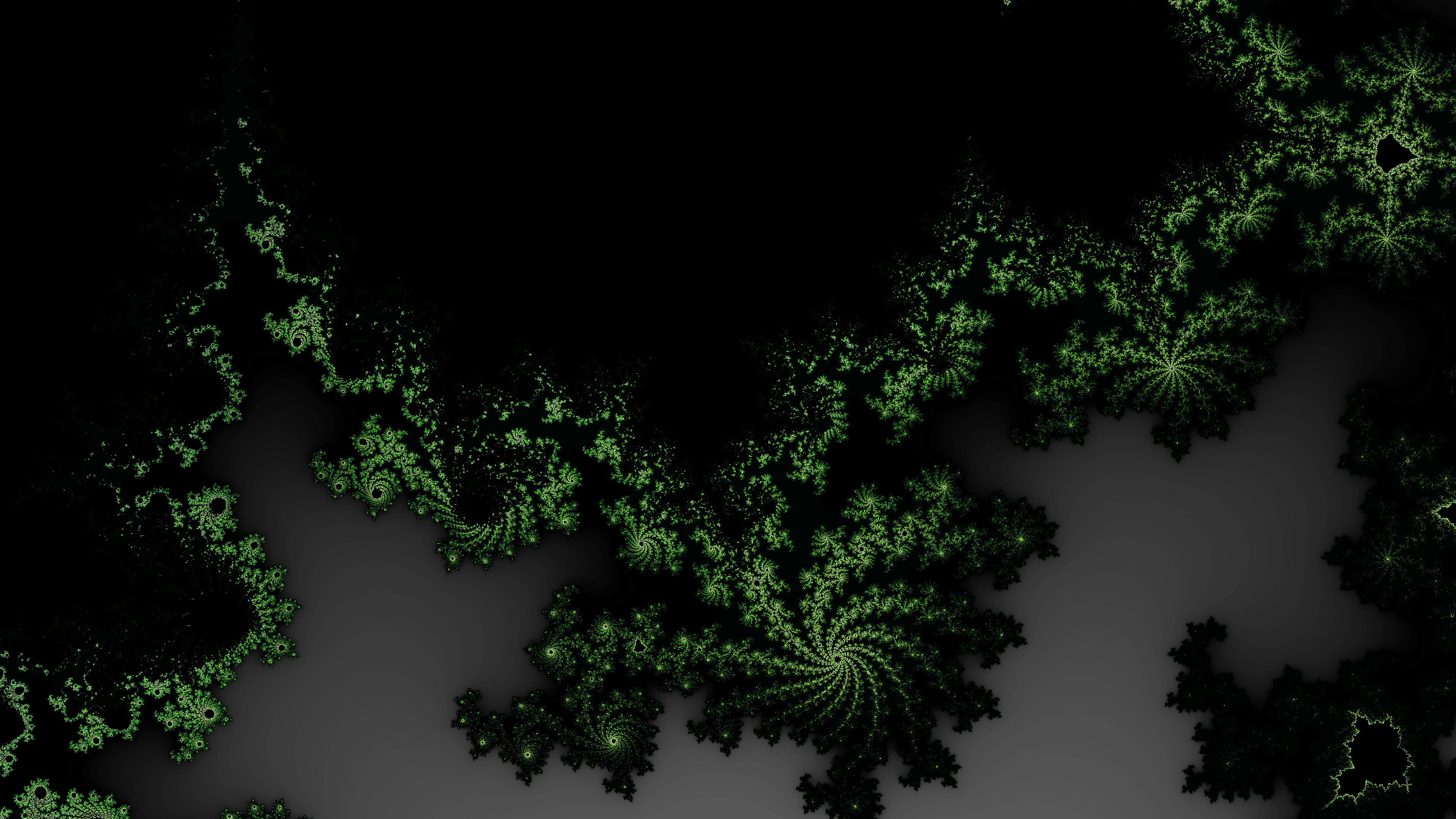 General 3840x2160 fractal dark green black black background