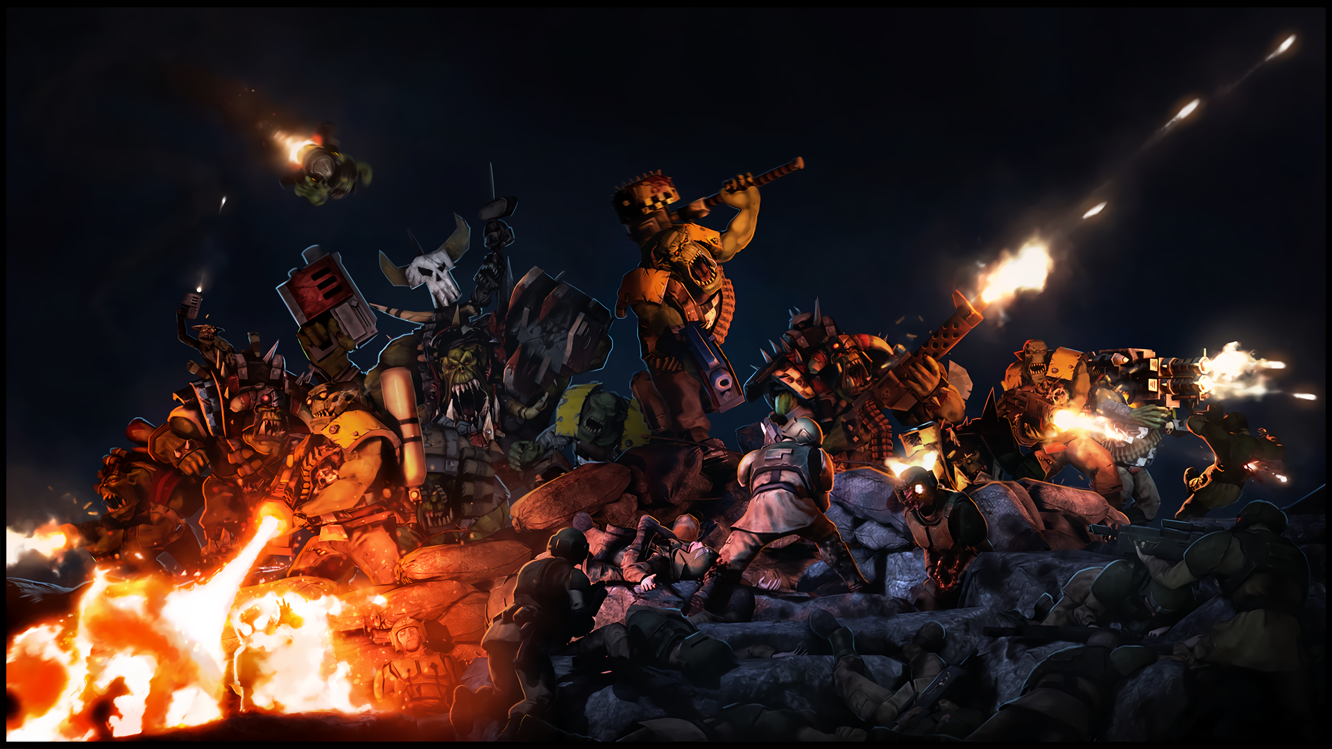 General 1920x1080 Warhammer 40,000 orcs imperial guard battle video games