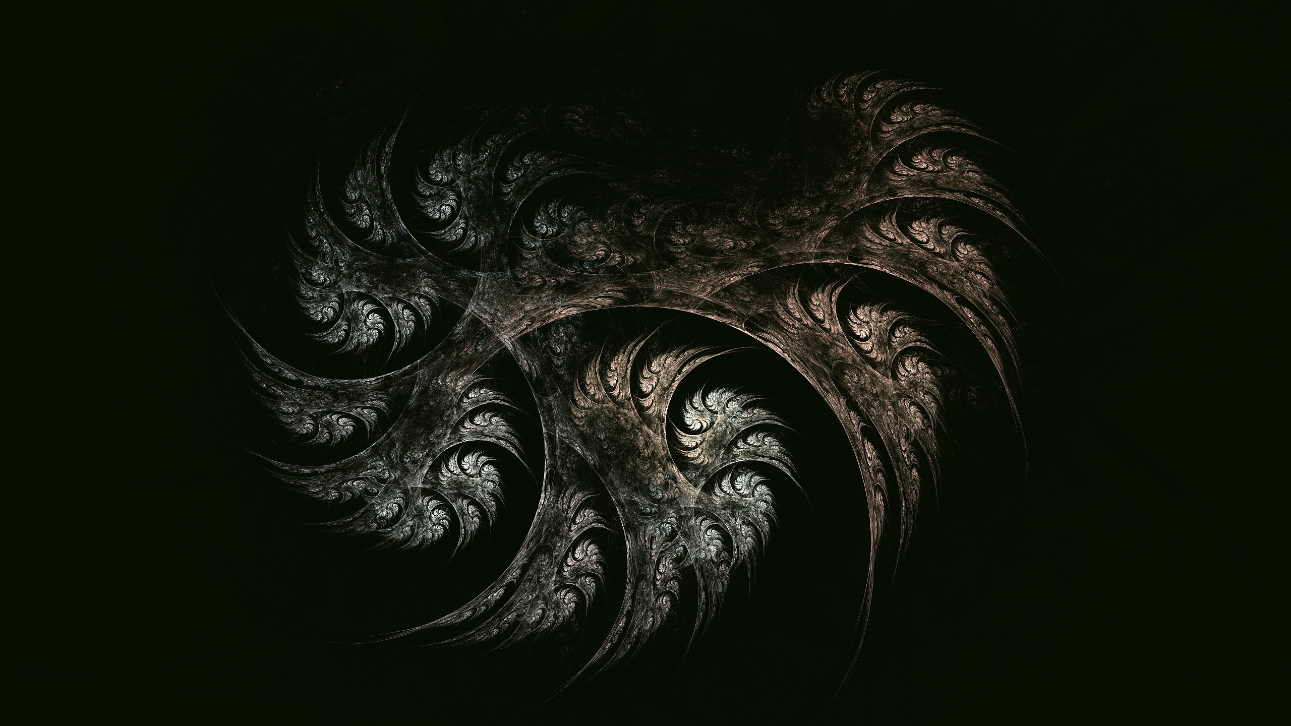 General 2560x1440 digital art abstract simple background fractal black background smoke