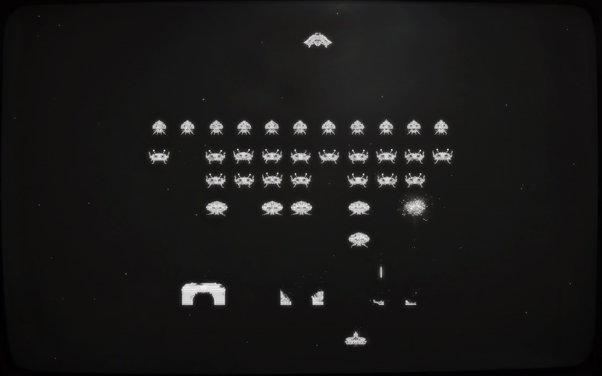 General 1920x1200 Space Invaders video games artwork retro games monochrome video game art