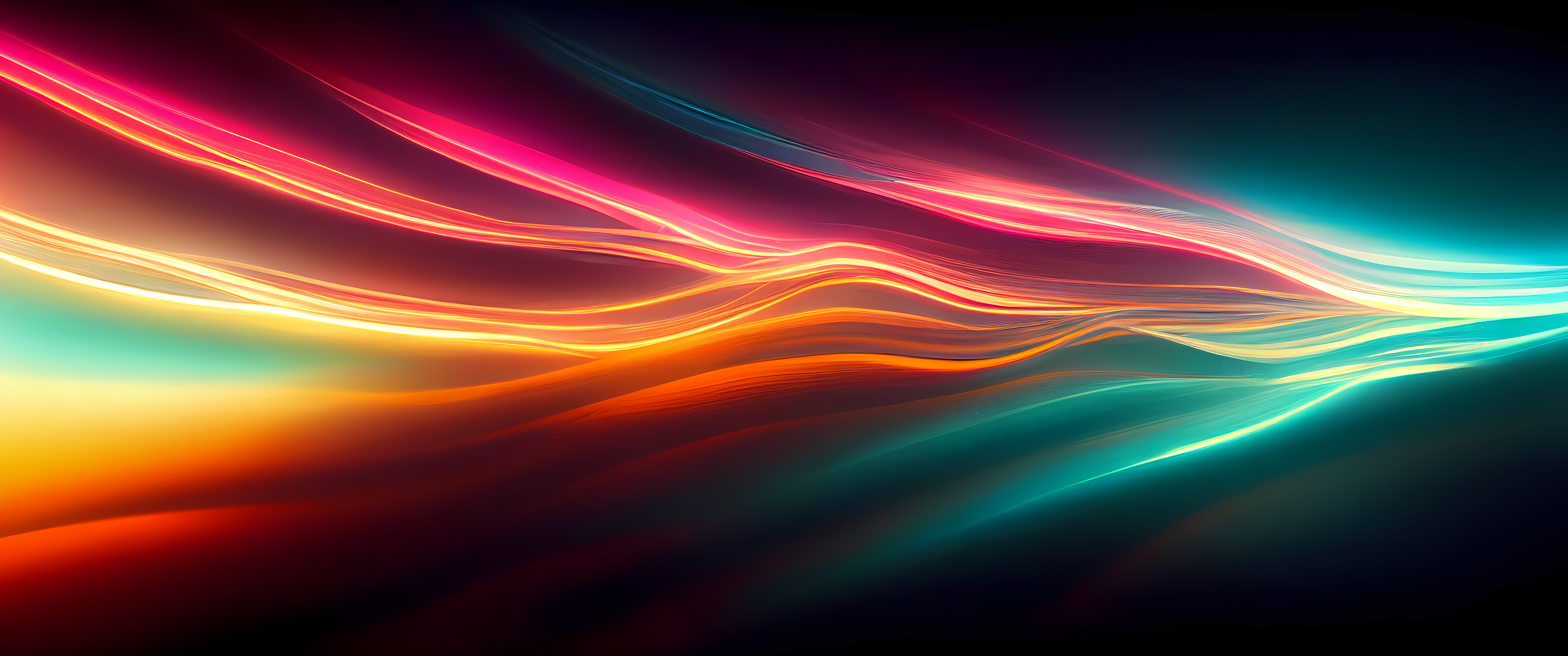 General 6880x2880 AI art abstract minimalism ultrawide colorful curved wavy lines