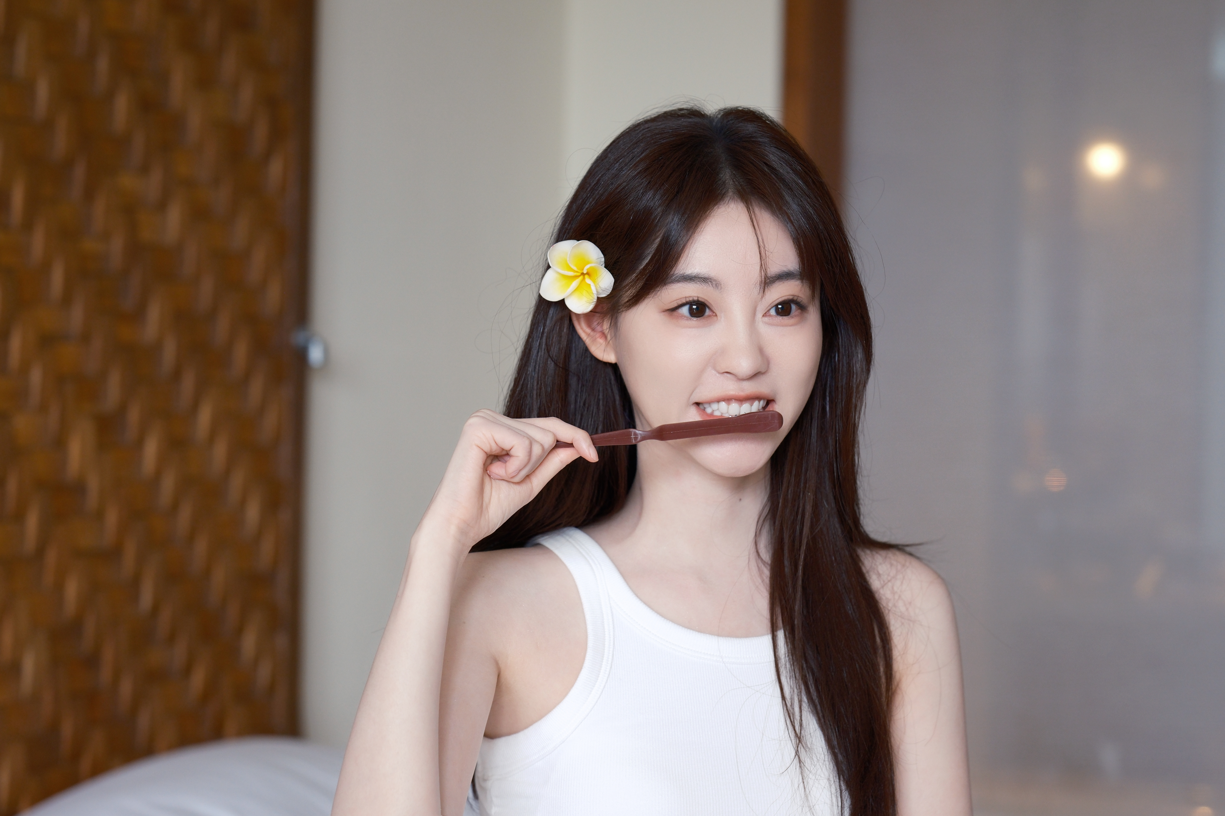 People 4096x2730 Asian actress women smiling black hair model