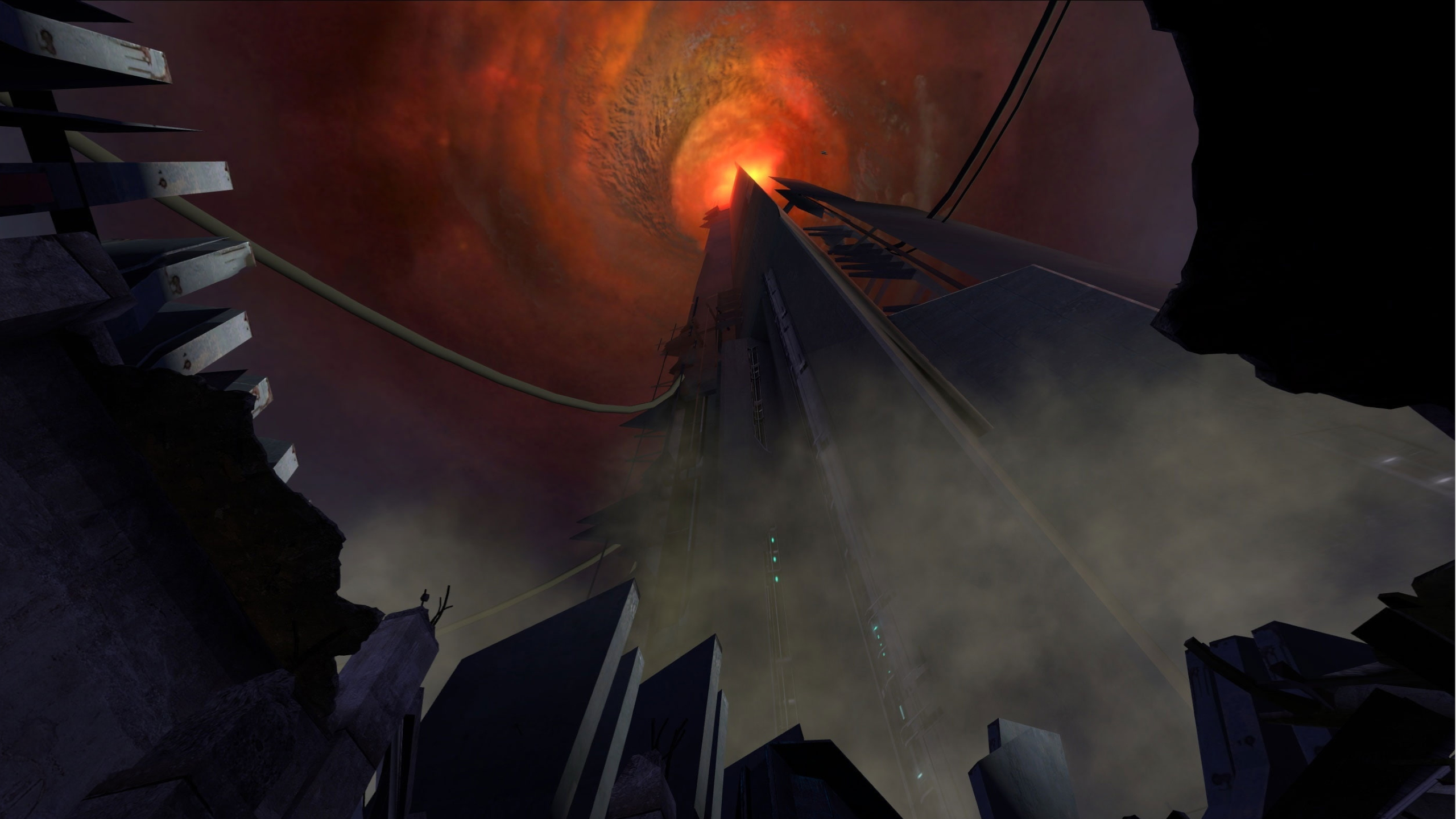 General 2560x1440 Half-Life 2: Episode One Half-Life 2 Citadel red sky apocalyptic storm clouds video games