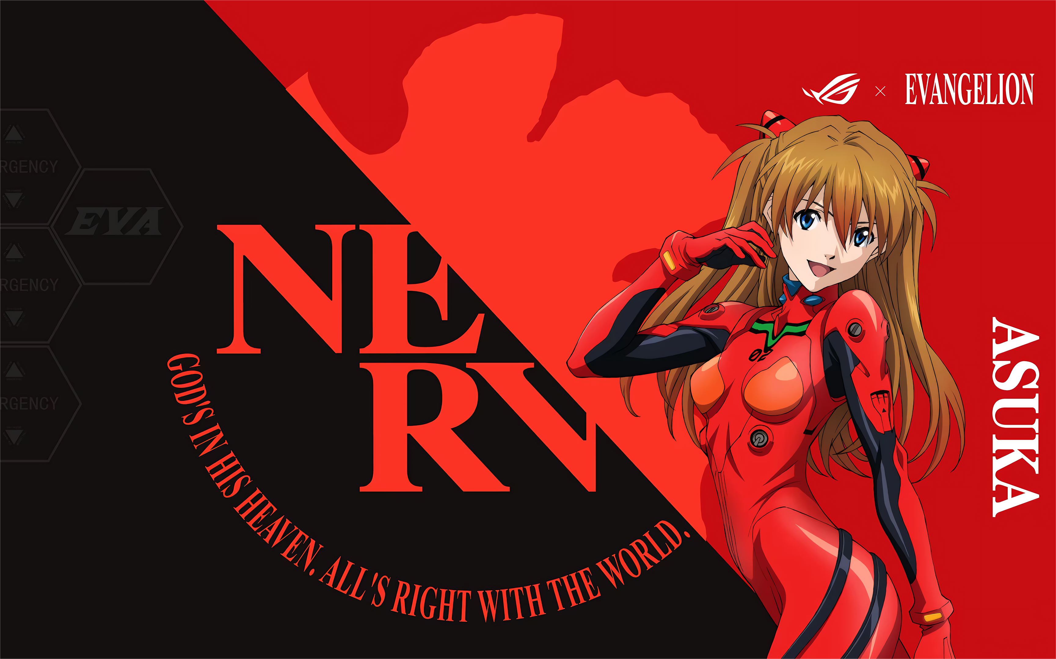 Anime 3458x2160 Republic of Gamers Nerv Asuka Langley Soryu Neon Genesis Evangelion
