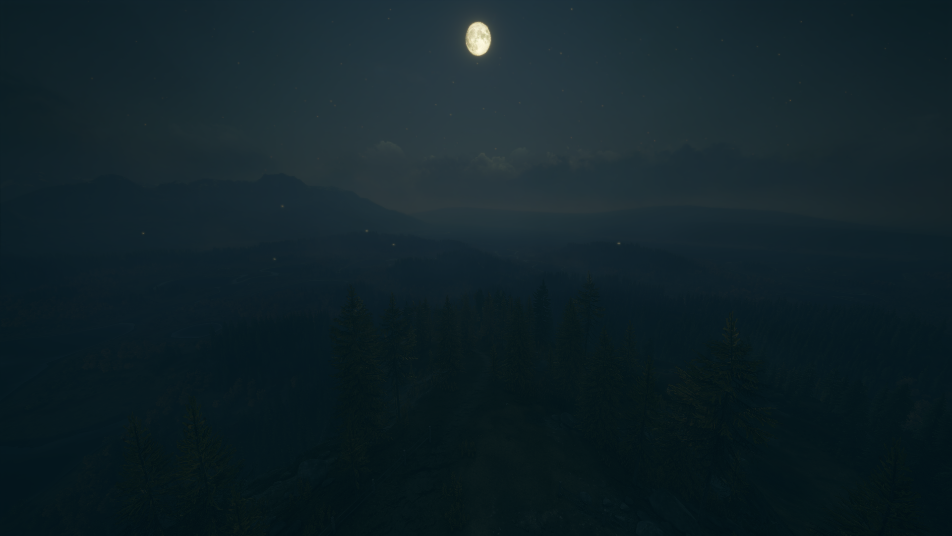 General 1920x1080 dark forest Moon night mountains theHunter: Call of the Wild