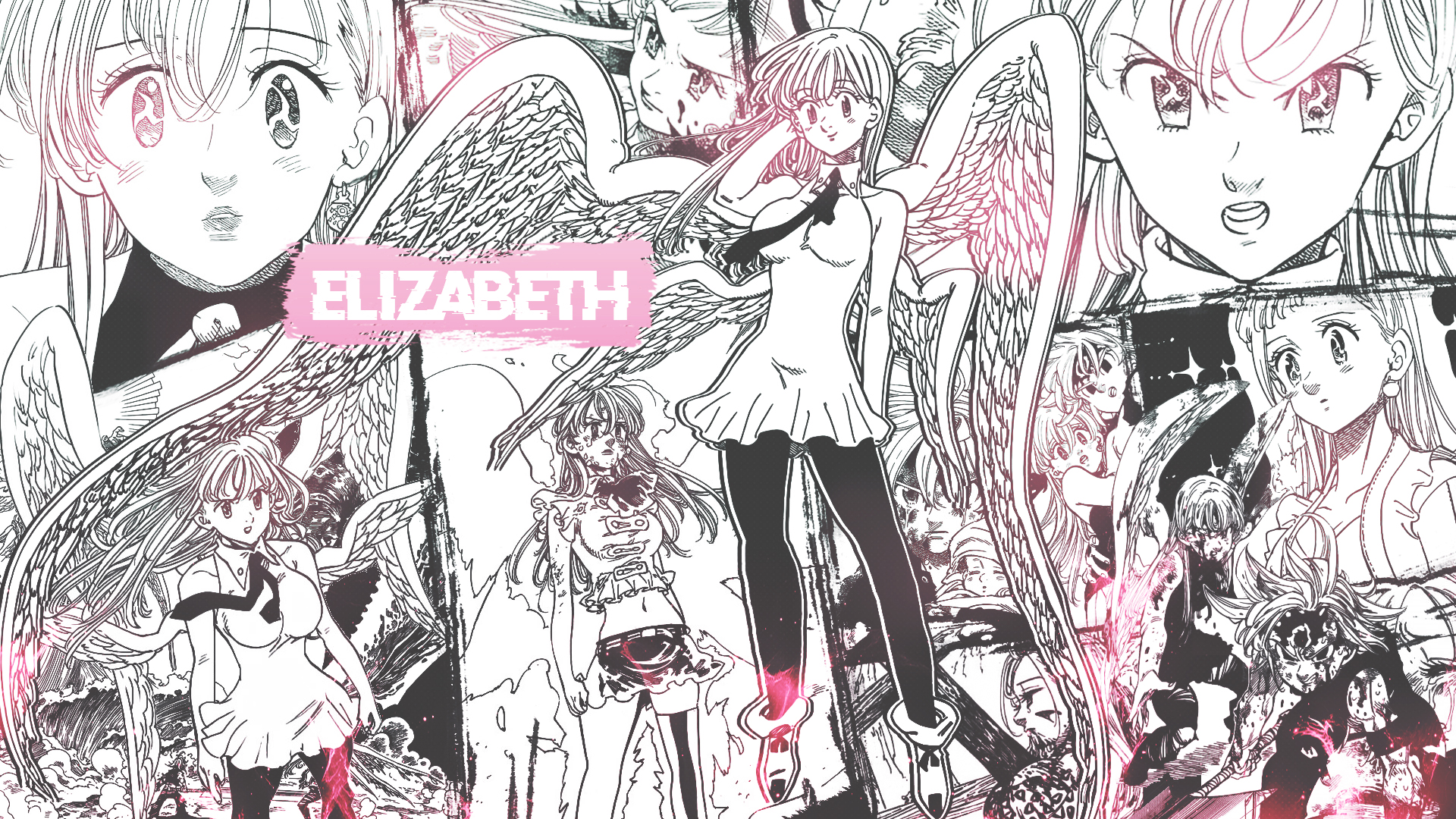 Anime 1920x1080 collage manga Nanatsu no Taizai DinocoZero anime girls wings