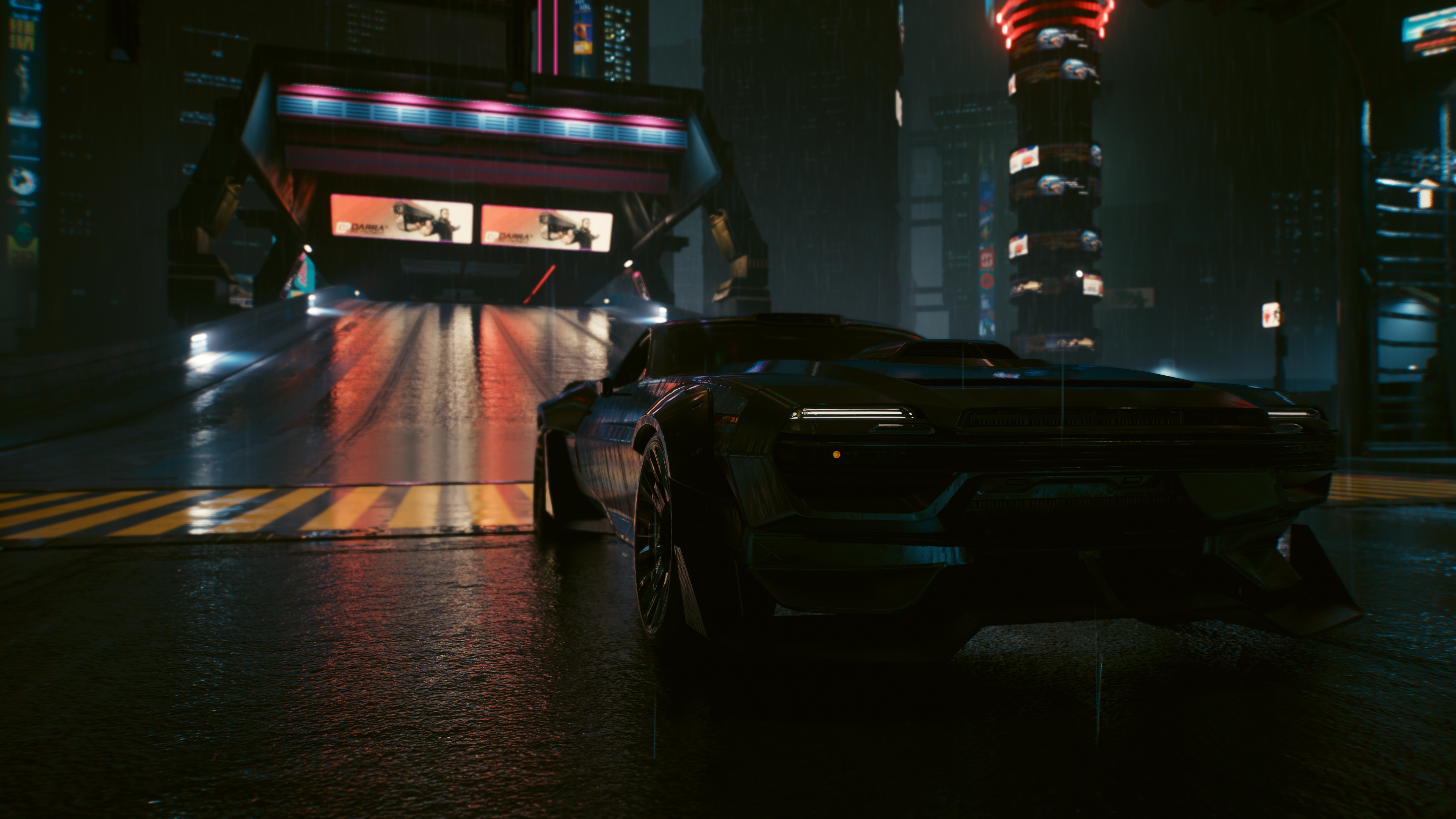 General 3840x2160 Cyberpunk 2077 screen shot video games car city lights CGI road