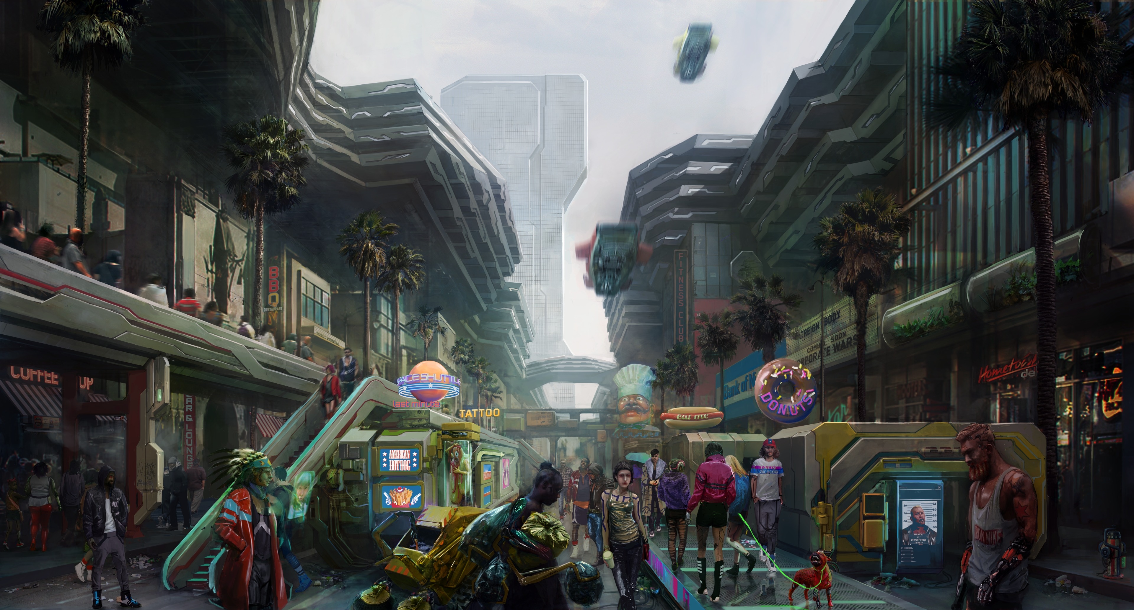 General 3840x2067 cyberpunk video games city Cyberpunk 2077 building futuristic video game art