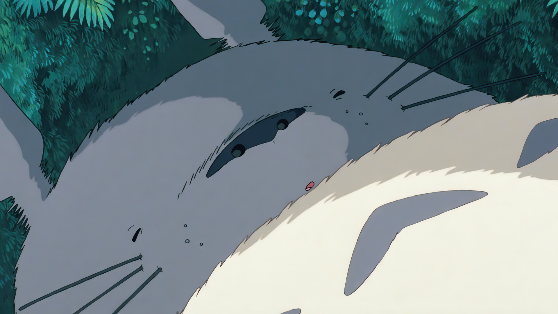 Anime 1920x1080 My Neighbor Totoro animated movies film stills anime animation Studio Ghibli Hayao Miyazaki Totoro creature closed eyes