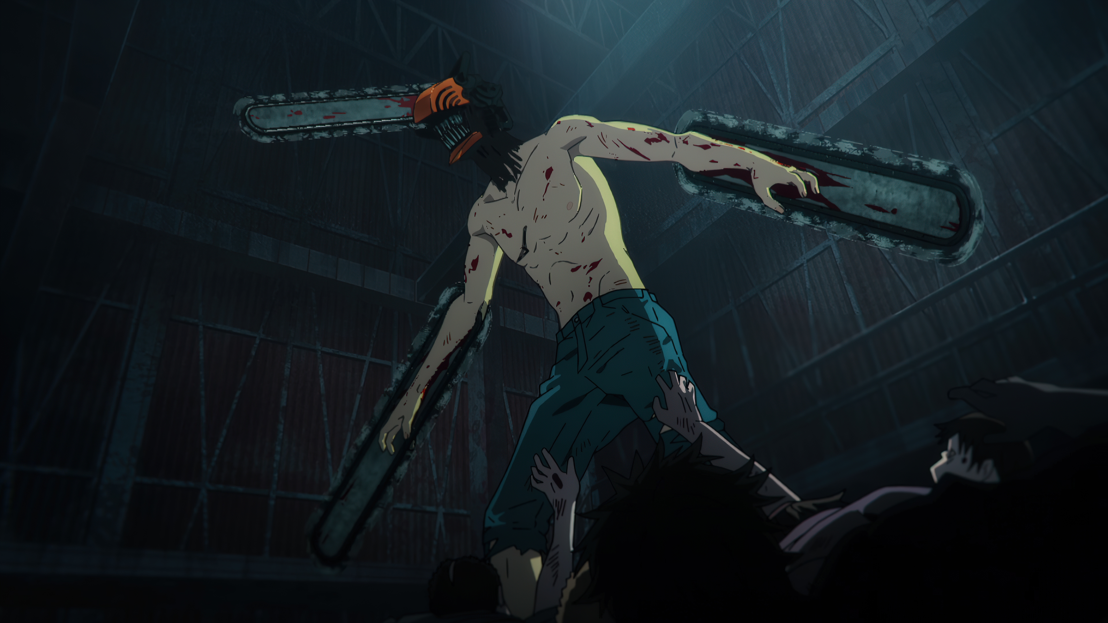 Anime 3840x2160 Chainsaw Man anime 4K Anime screenshot Denji (Chainsaw Man) anime boys chainsaws