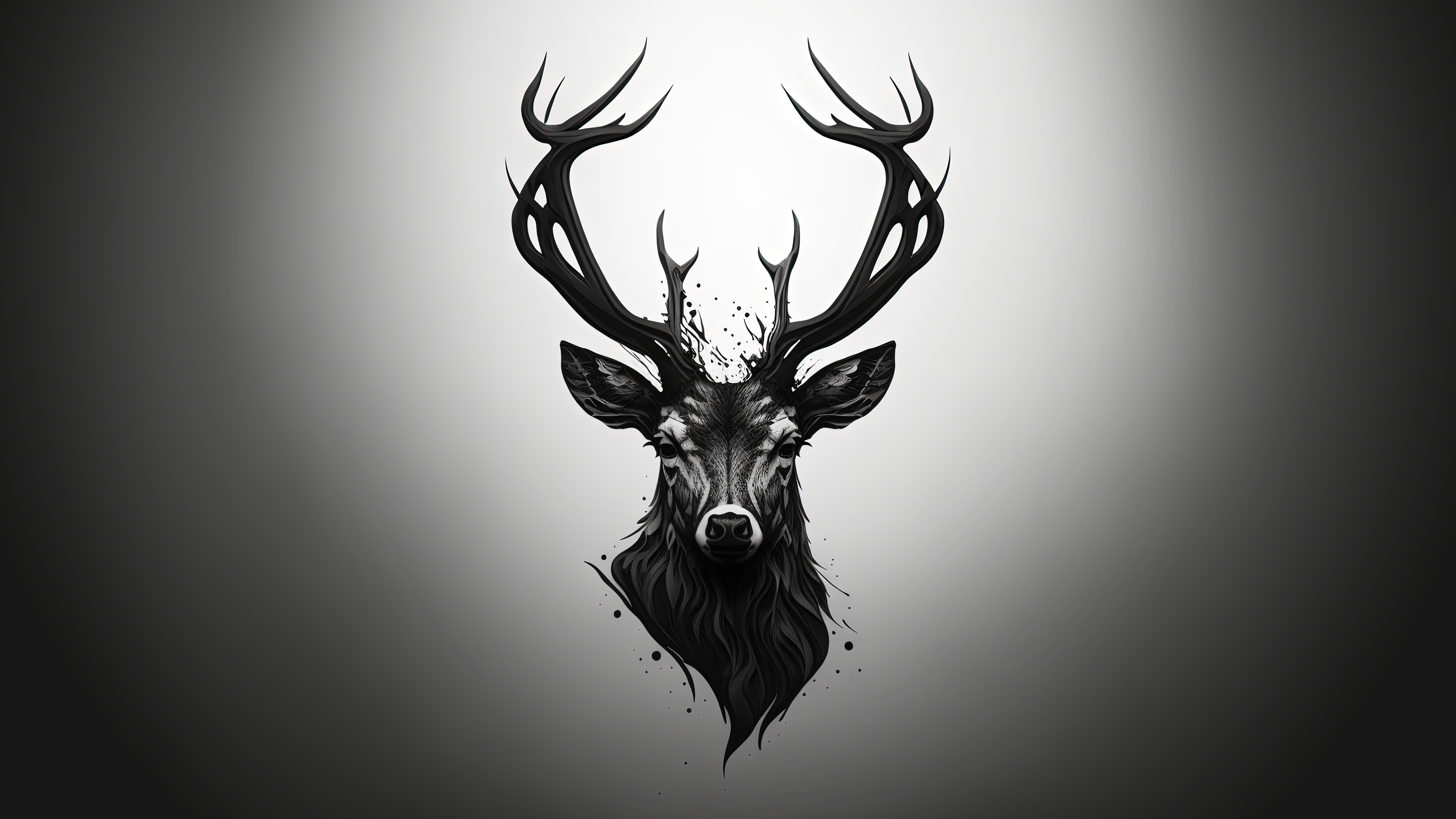General 3840x2160 deer AI art digital art simple background animals