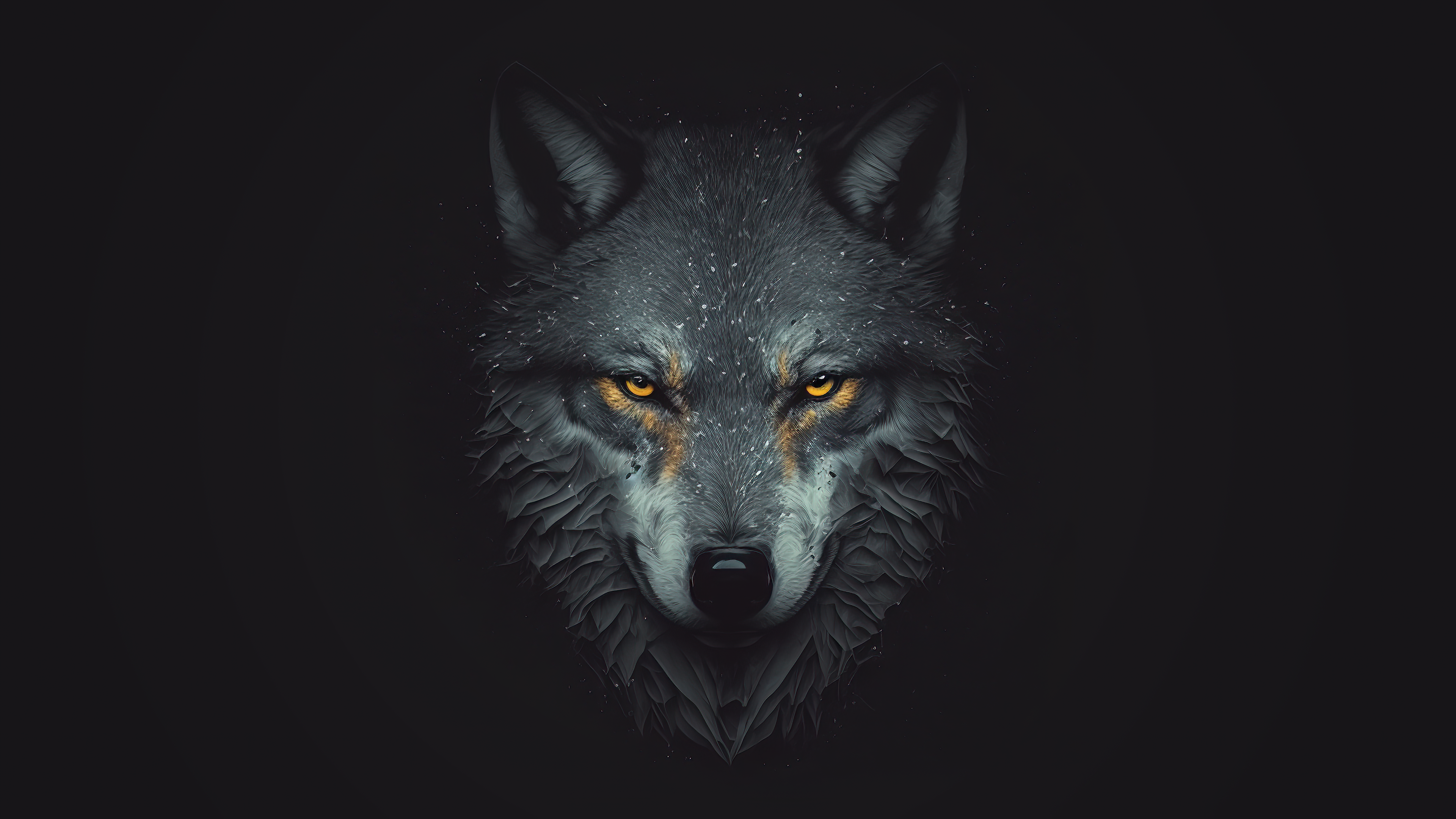 General 3840x2160 AI art digital art simple background animals wolf