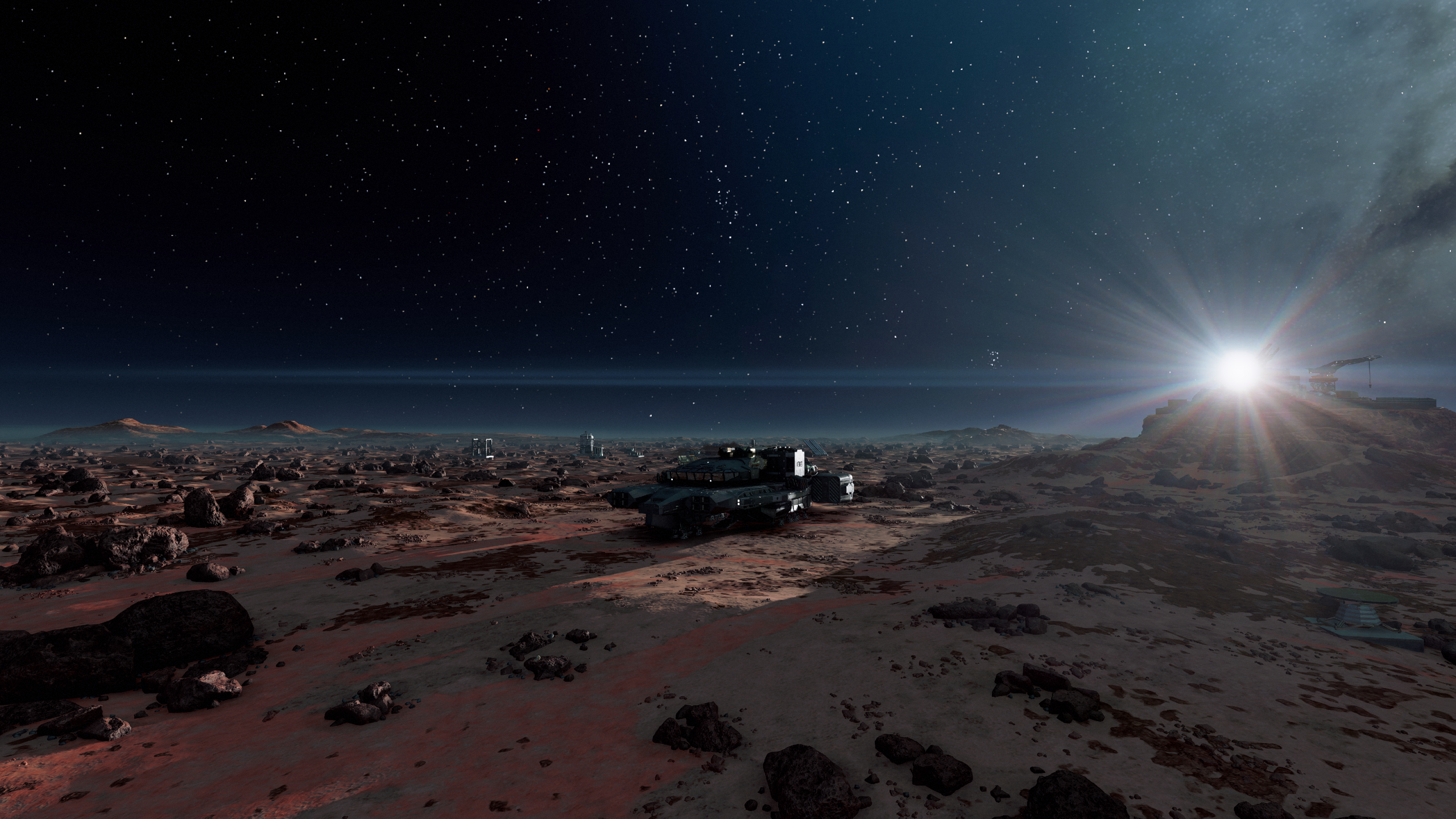 General 2560x1440 Starfield (video game) video games space ship stars sunlight video game art CGI landscape