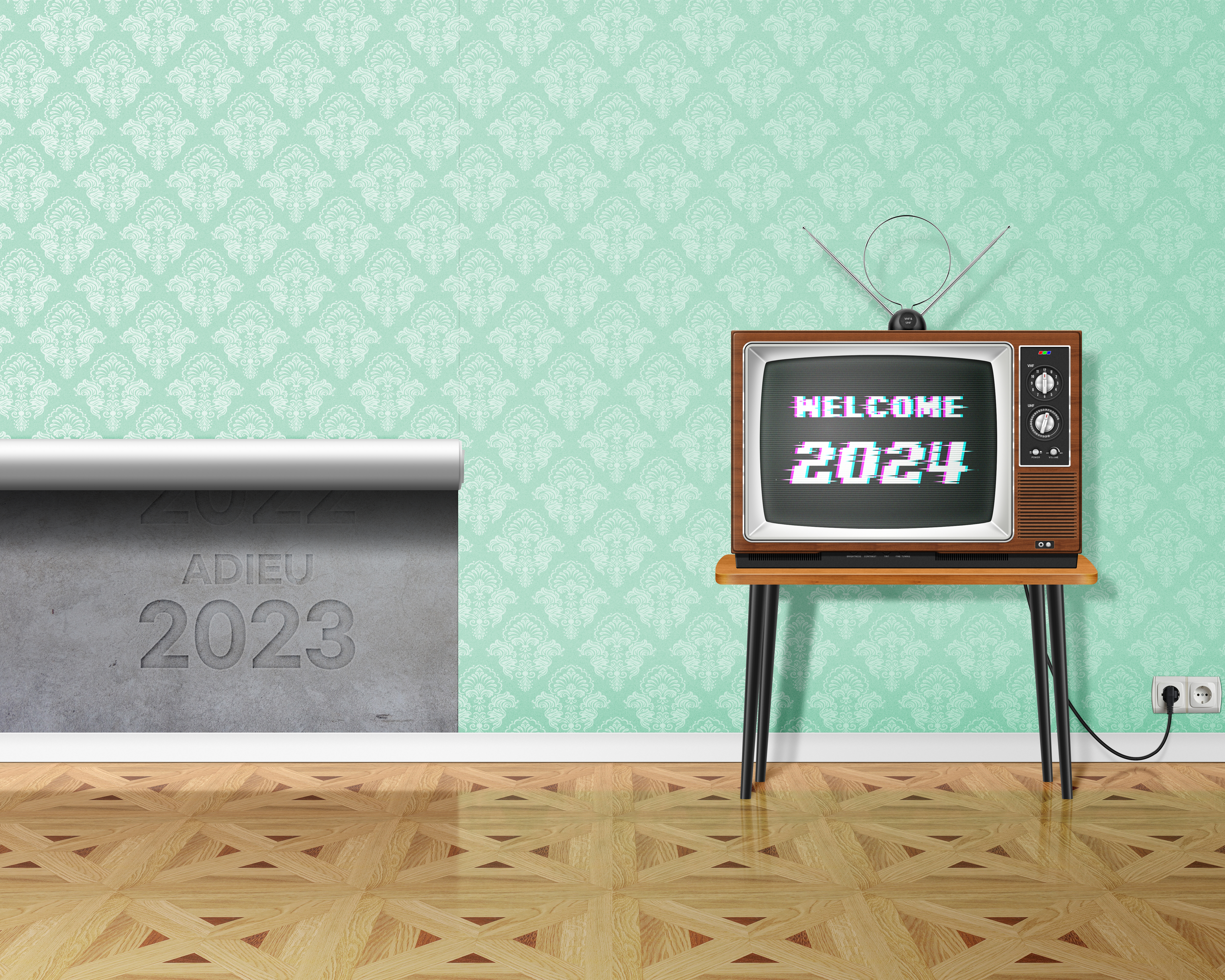 General 5000x4000 2024 (year) New Year TV still life room simple background minimalism