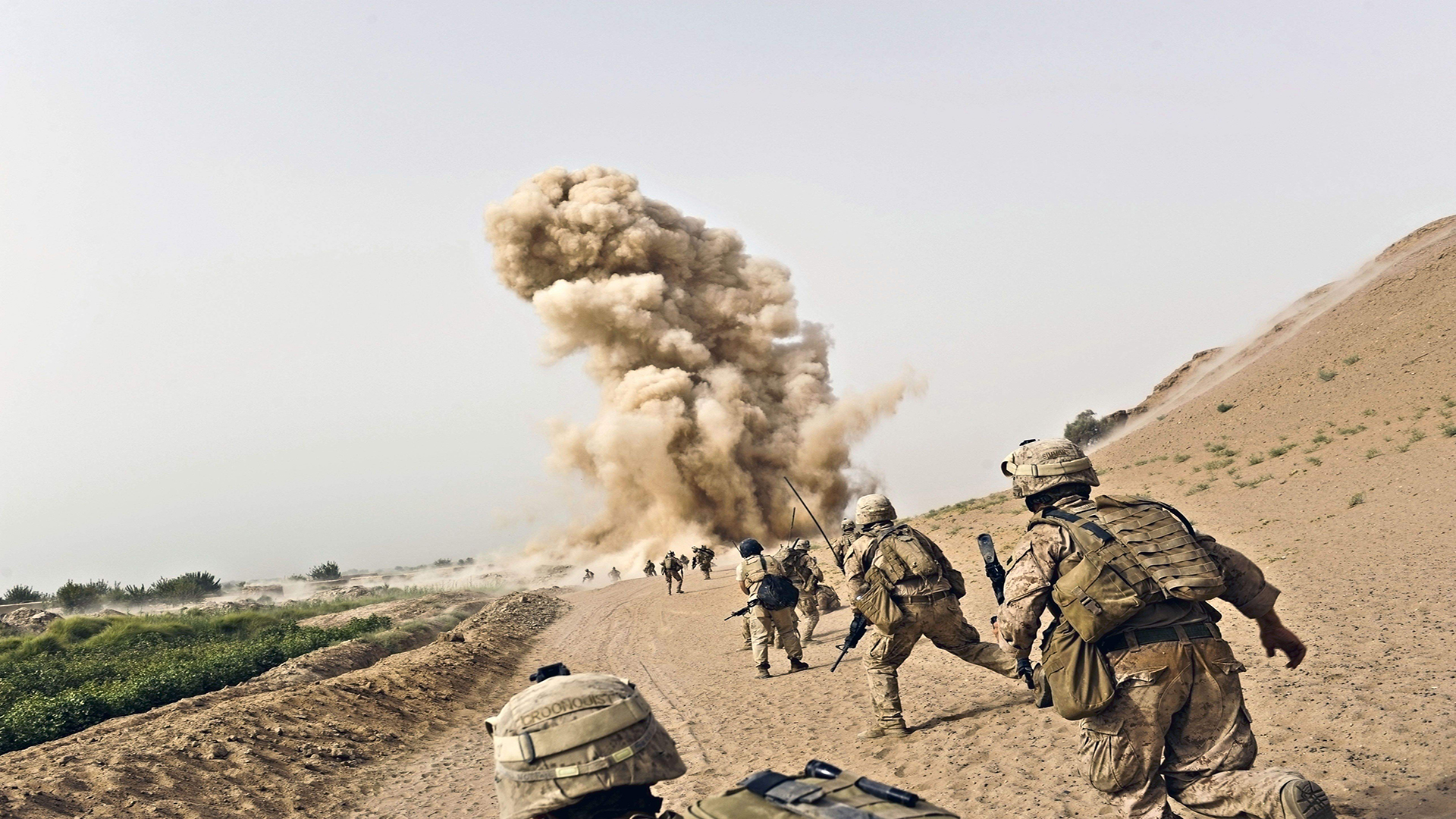 People 1920x1080 War in Afghanistan United States Marine Corps military explosion infantry