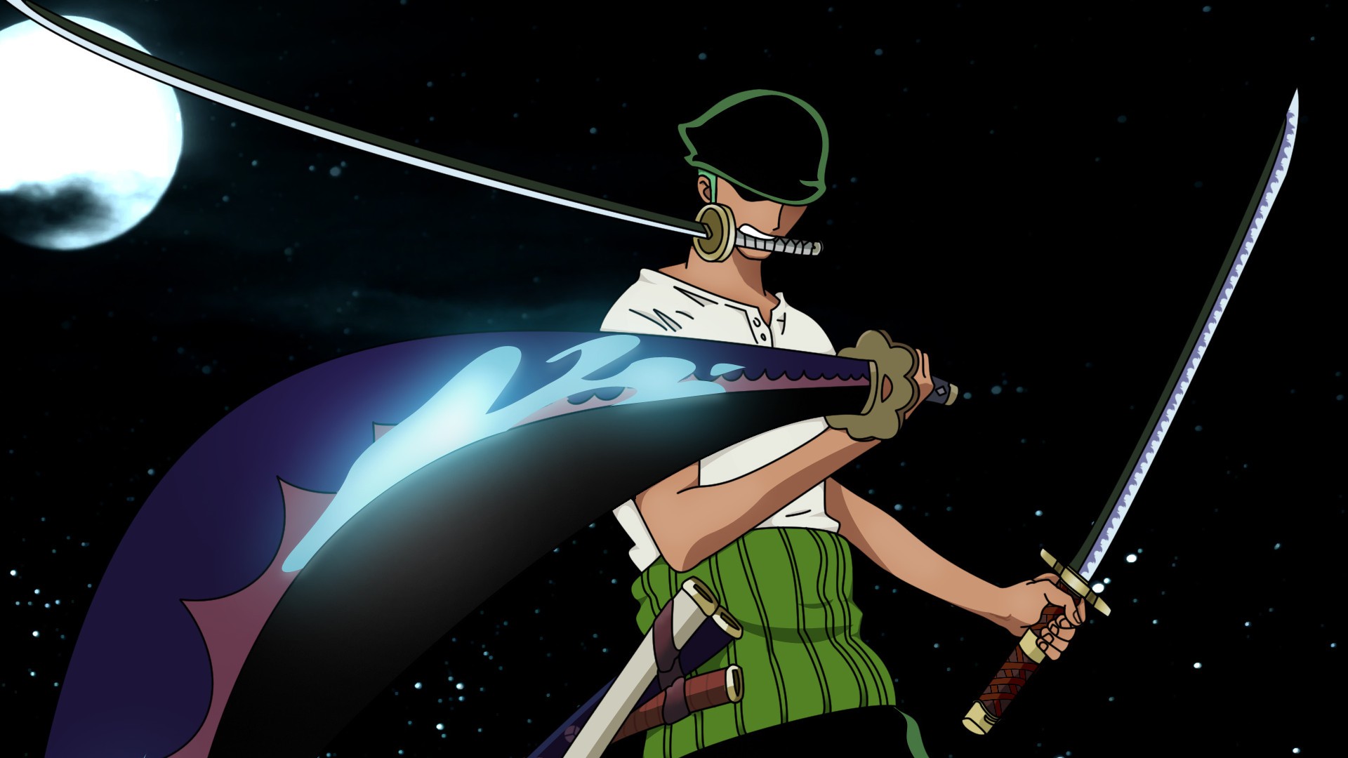 Anime 1920x1080 Roronoa Zoro One Piece Straw Hat Pirates bounty hunter anime boys sword