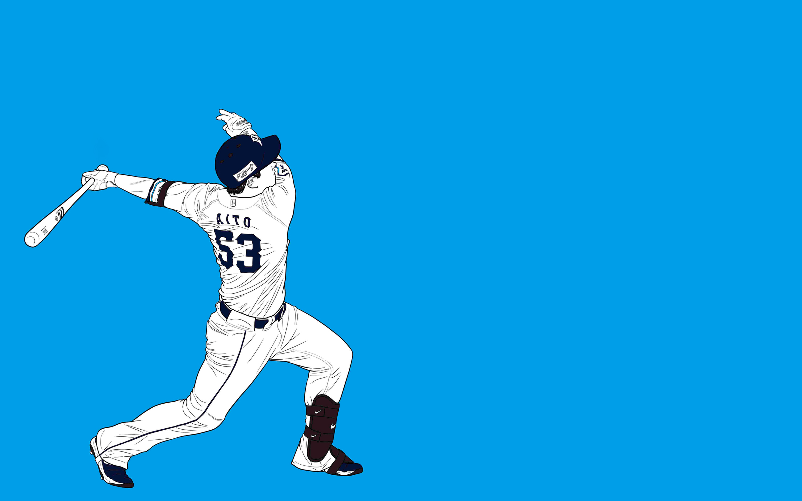 Anime 2560x1600 baseball Japan simple background blue background
