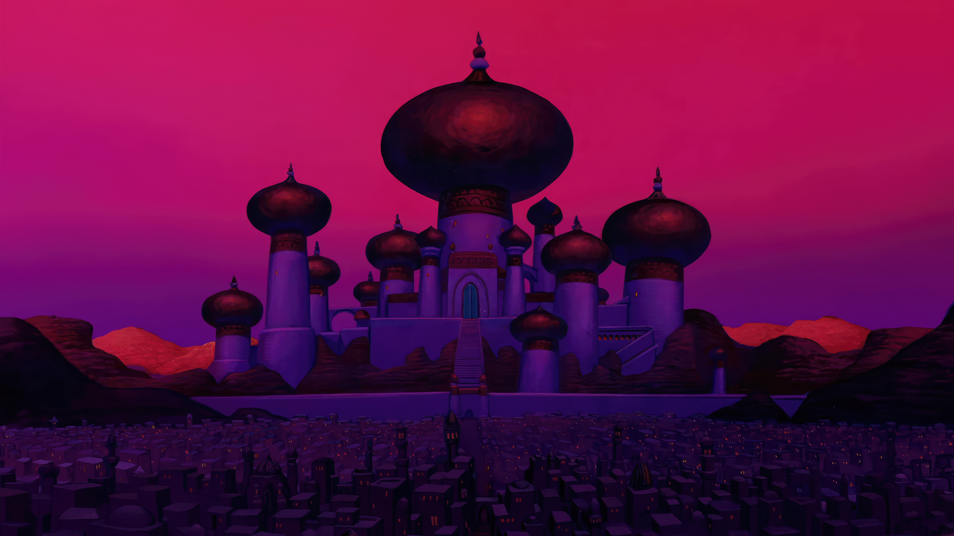 General 1920x1080 Aladdin animation animated movies film stills Disney Walt Disney Agrabah The Sultan's Palace city cityscape building