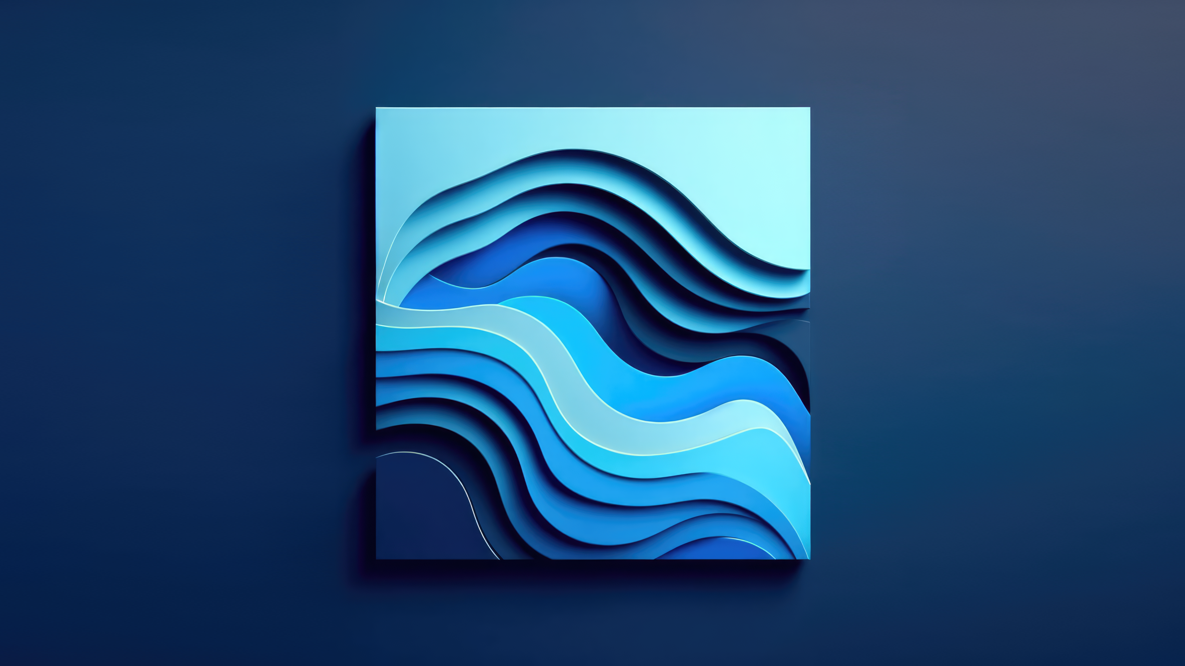 General 3840x2160 AI art Windows 11 Windows 10 blue waves simple background abstract digital art minimalism