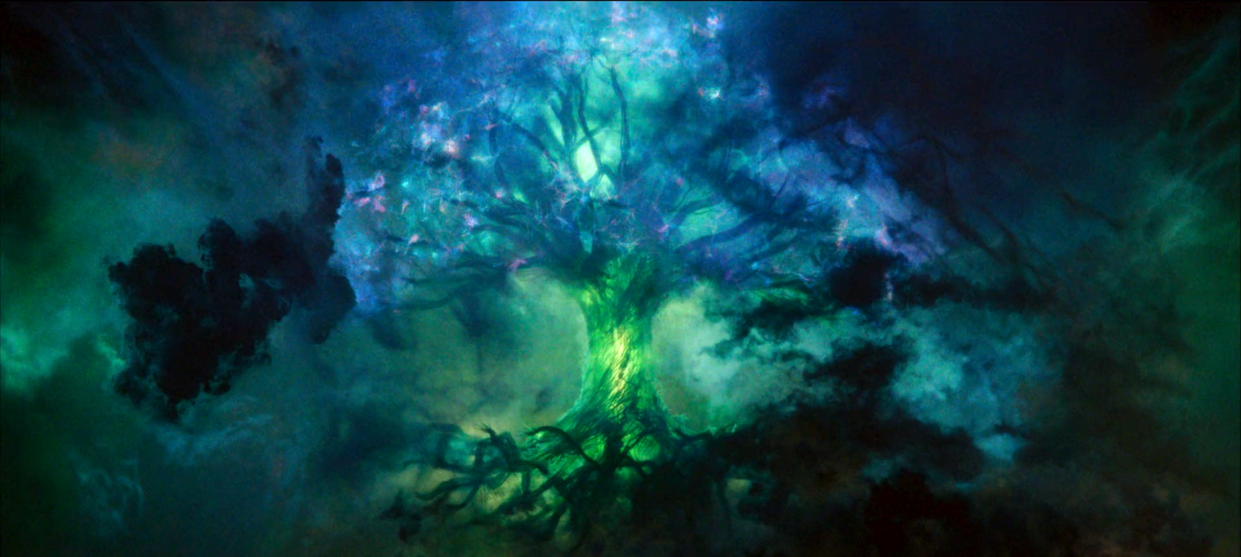 General 2559x1149 Yggdrasil Loki Marvel Cinematic Universe comics Nine Realms World's Tree digital art trees