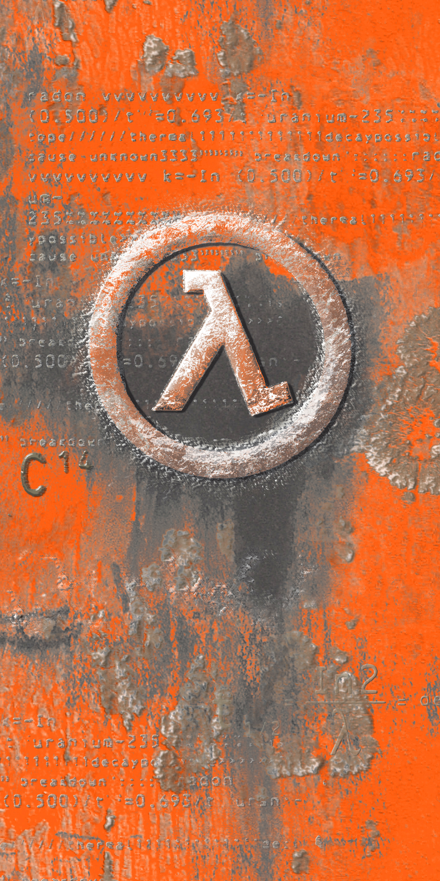 General 1440x2880 Half-Life video games Valve Corporation anniversary lambda portrait display logo simple background digital art video game art