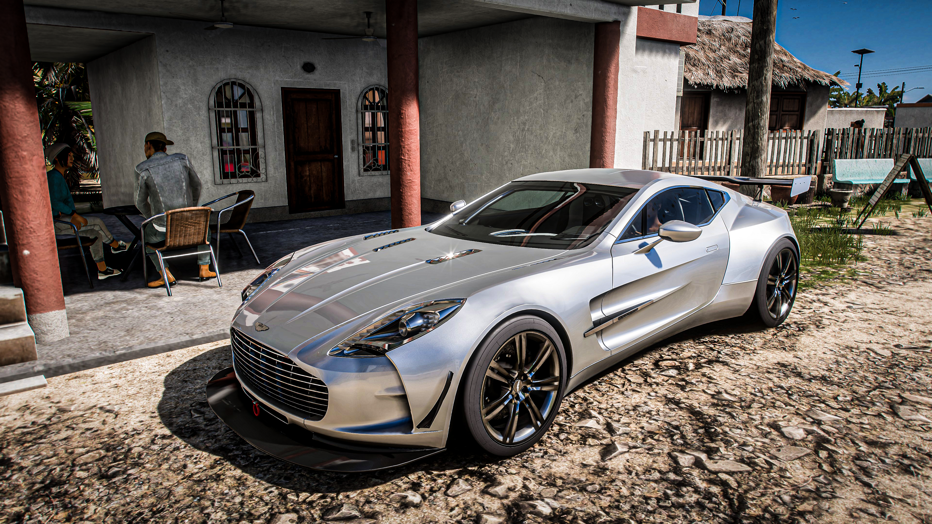 General 3840x2160 Forza Horizon 5 Forza Forza Horizon Aston Martin Aston Martin One 77 car vehicle realistic video games video game art people Mexican supercars race cars CGI video game characters