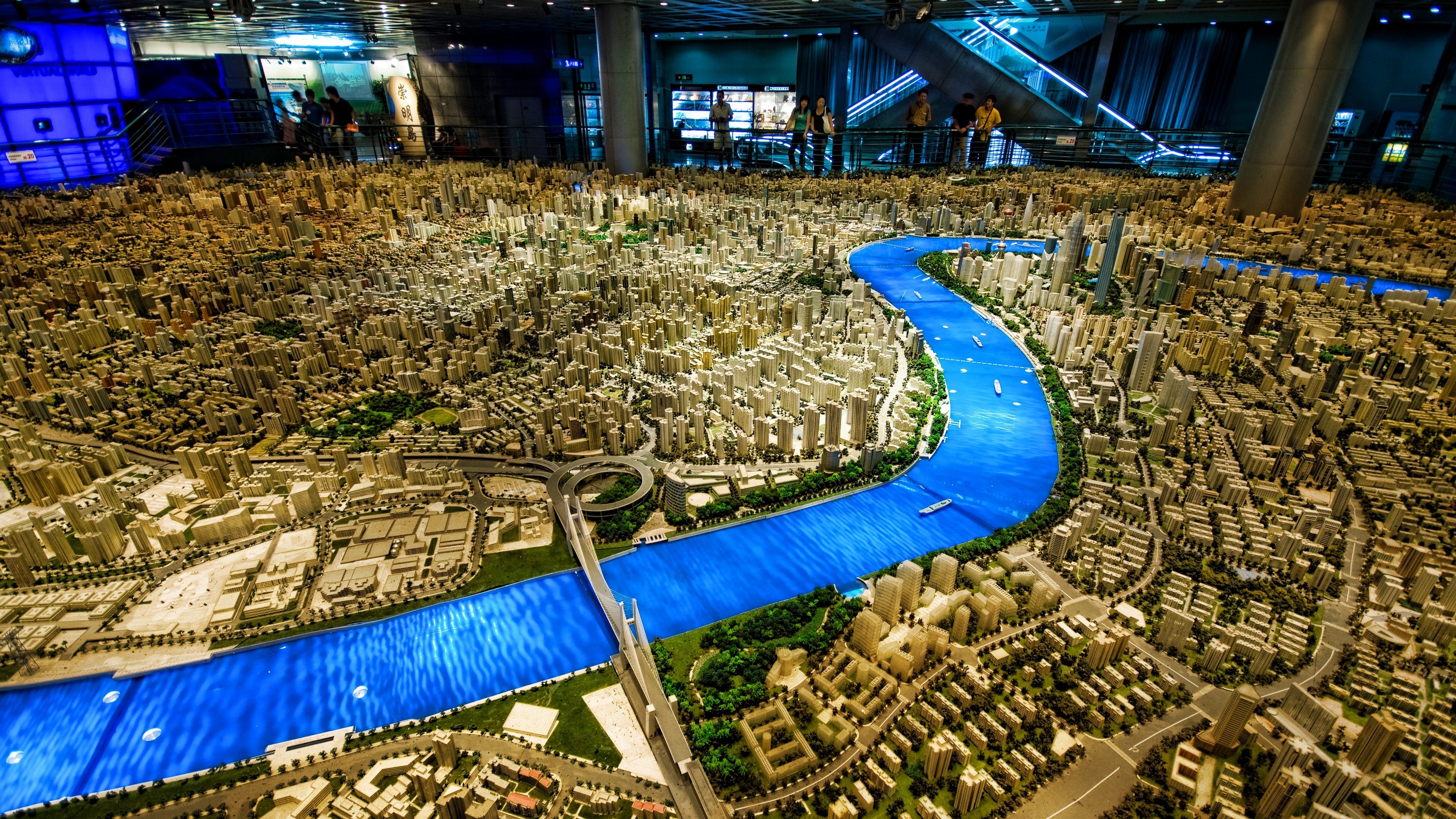 General 3840x2160 China photography Trey Ratcliff Shanghai cityscape city Architecture models people exhibition