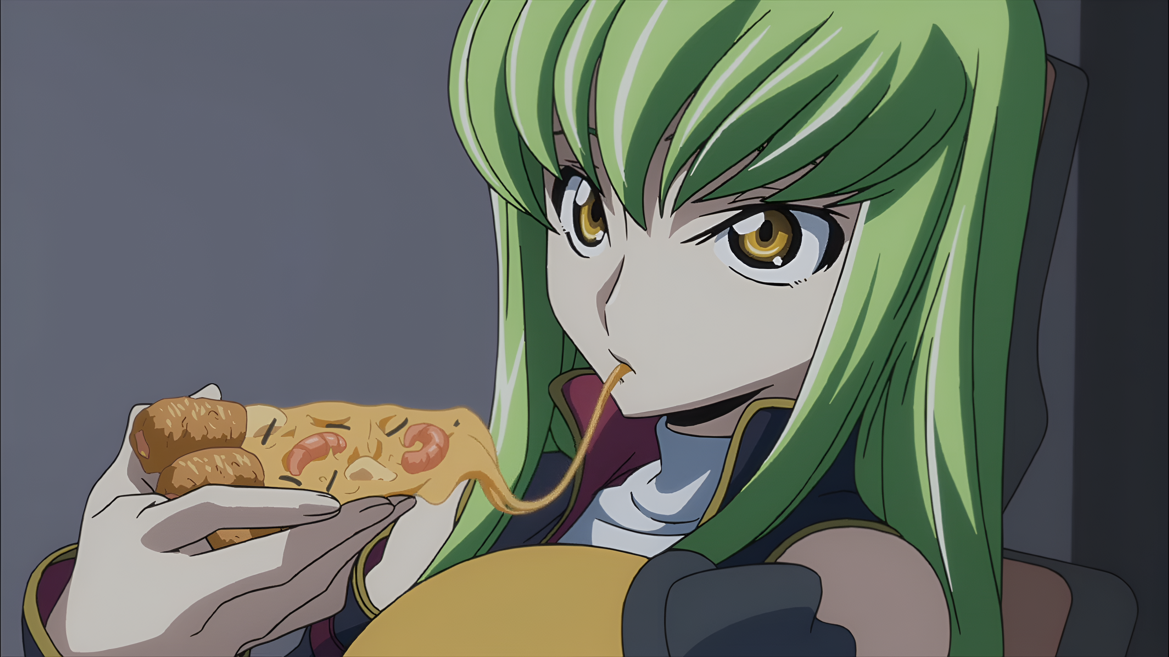 Anime 3840x2160 Code Geass C.C. (Code Geass) pizza