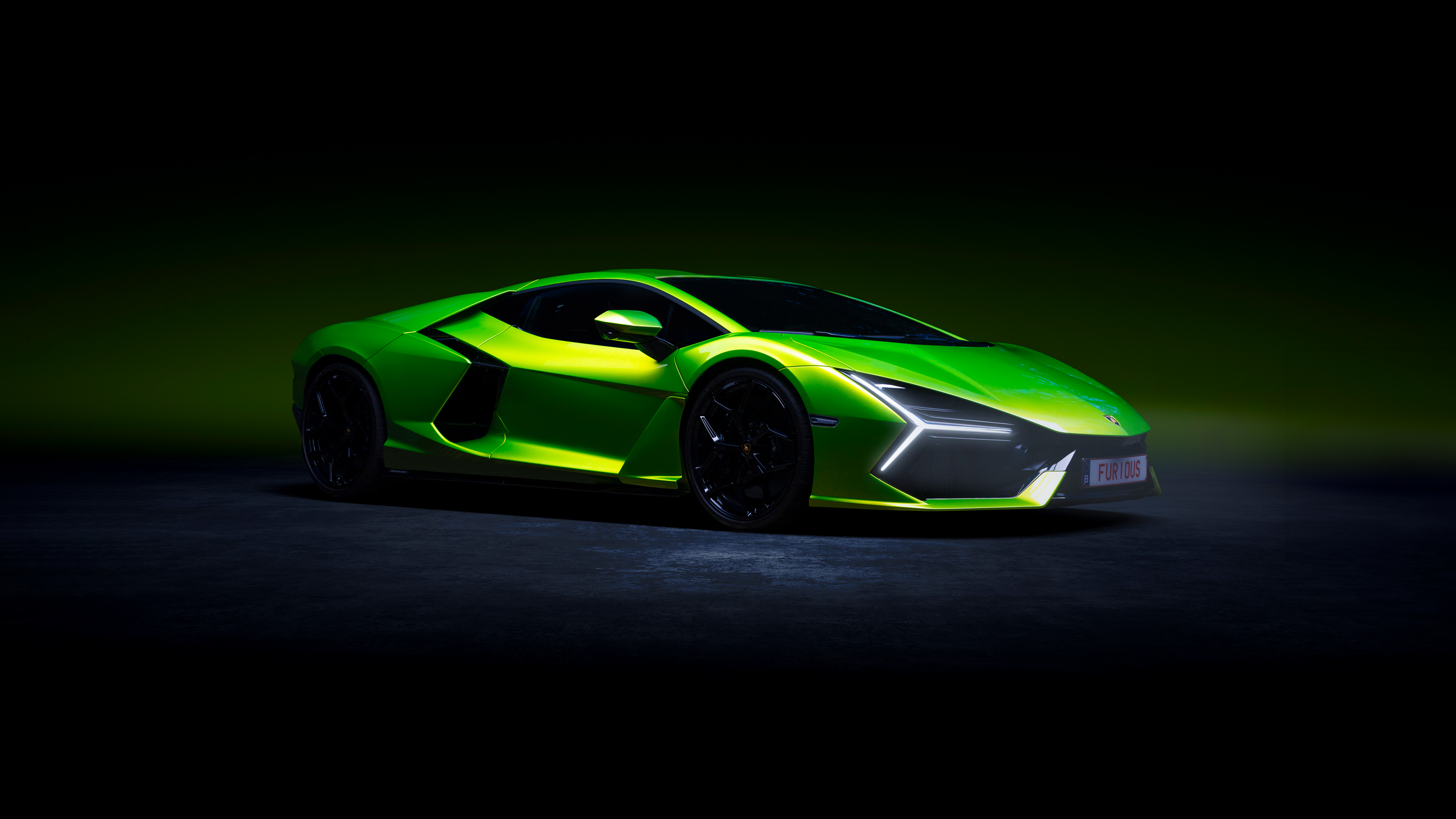 General 3840x2160 Lamborghini Revuelto Lamborghini green cars spotlights low light supercars italian cars