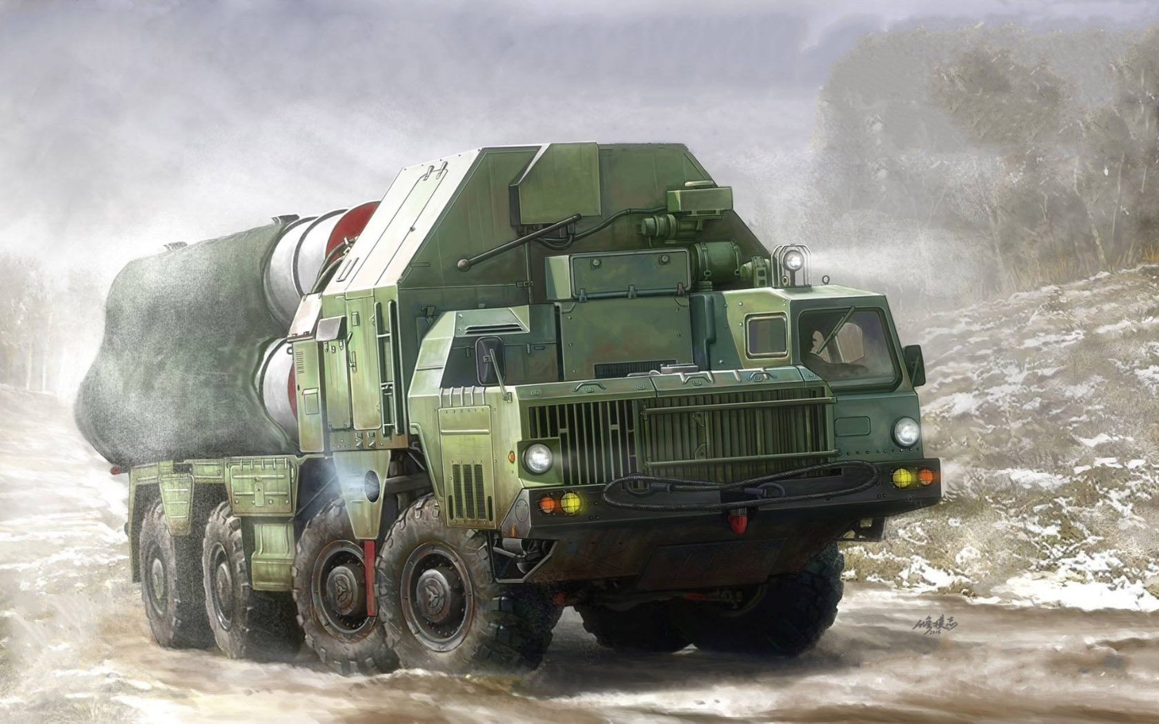 General 1680x1050 tank rocket army military military vehicle artwork snow headlights