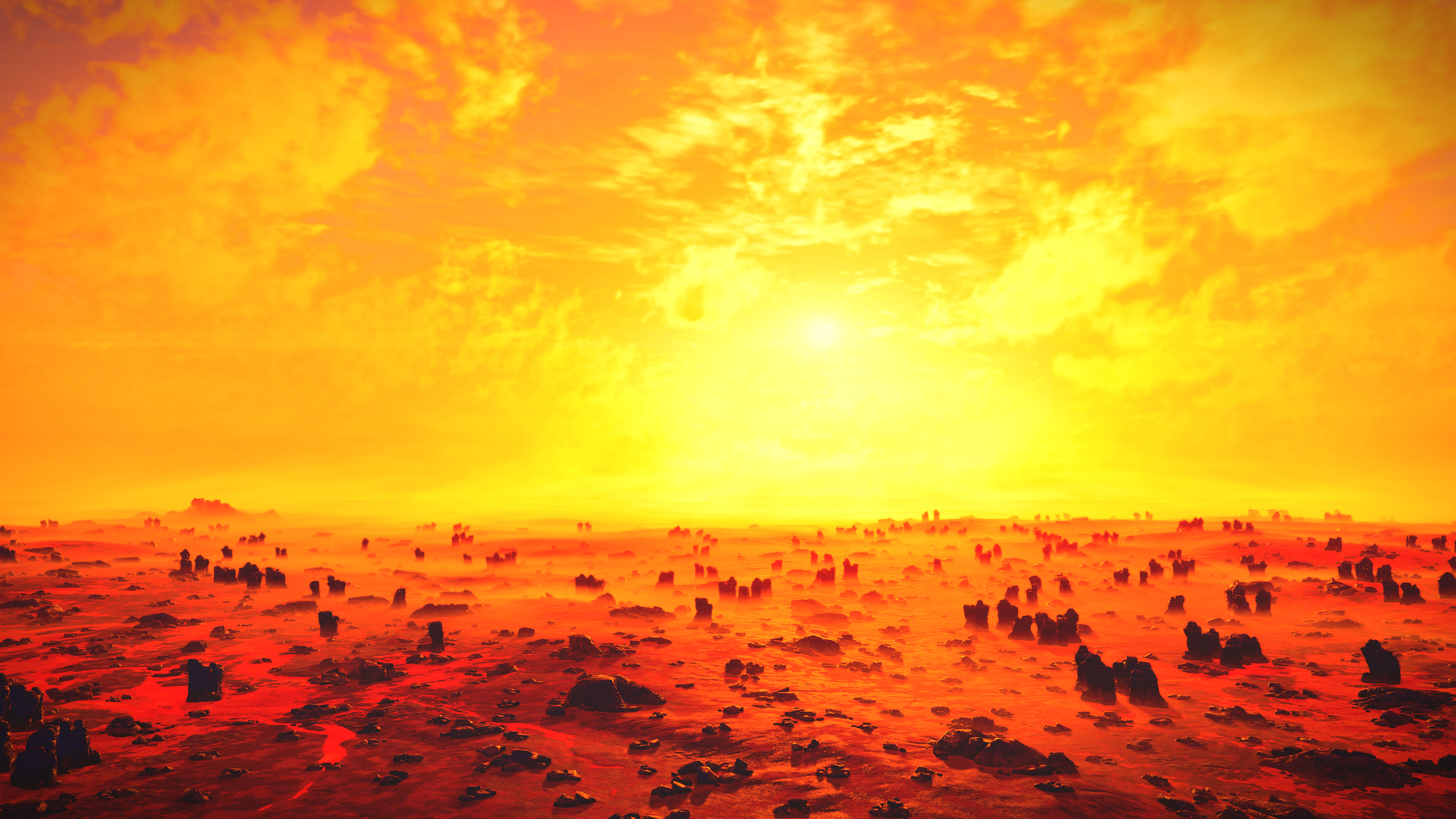 General 3840x2160 Starfield (video game) Bethesda Softworks Xbox planet surface orange yellow red clouds video games landscape video game art screen shot sky bright rocks