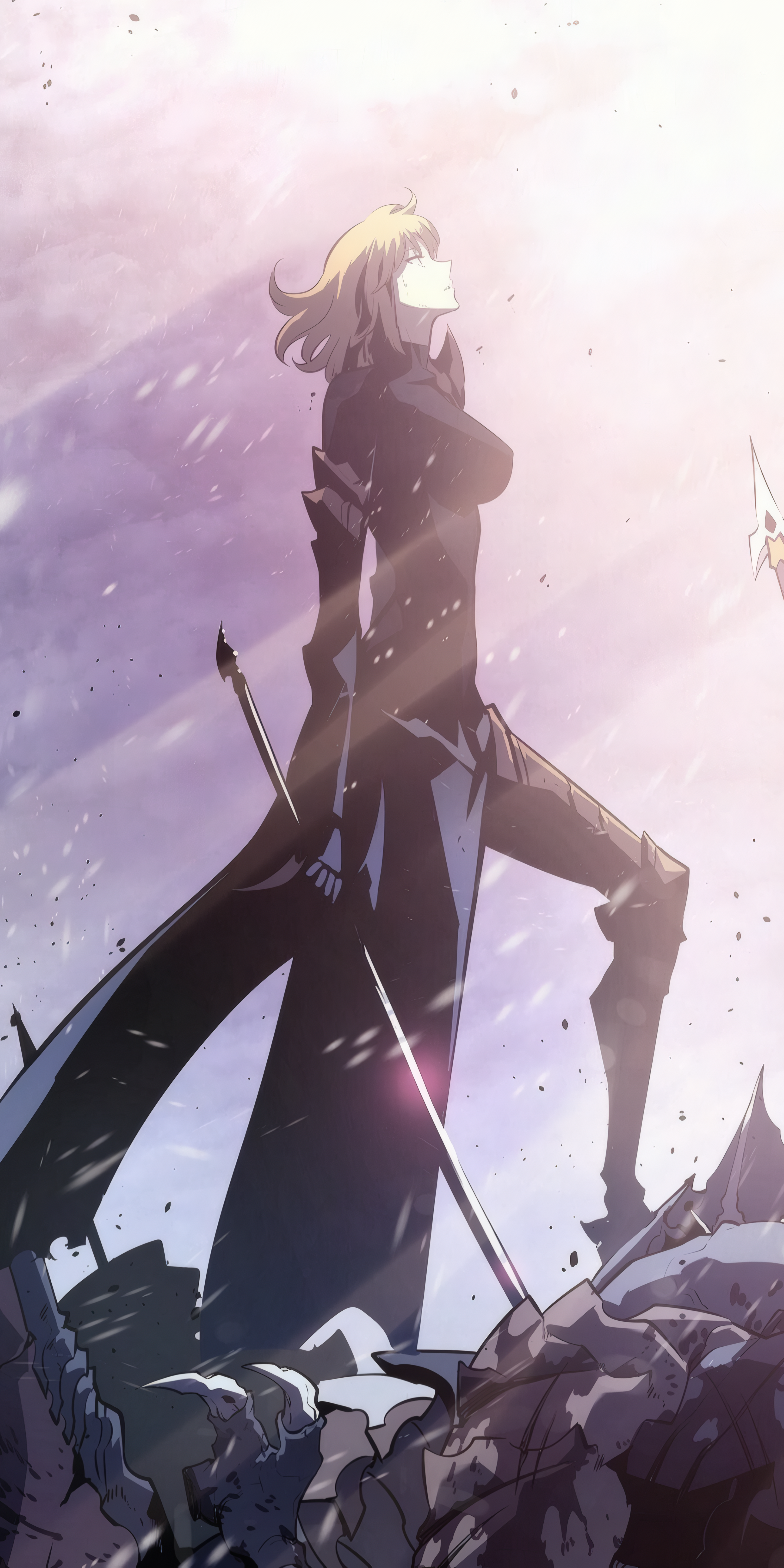 Anime 2900x5800 Solo Leveling Cha Hae In manga long sword armor