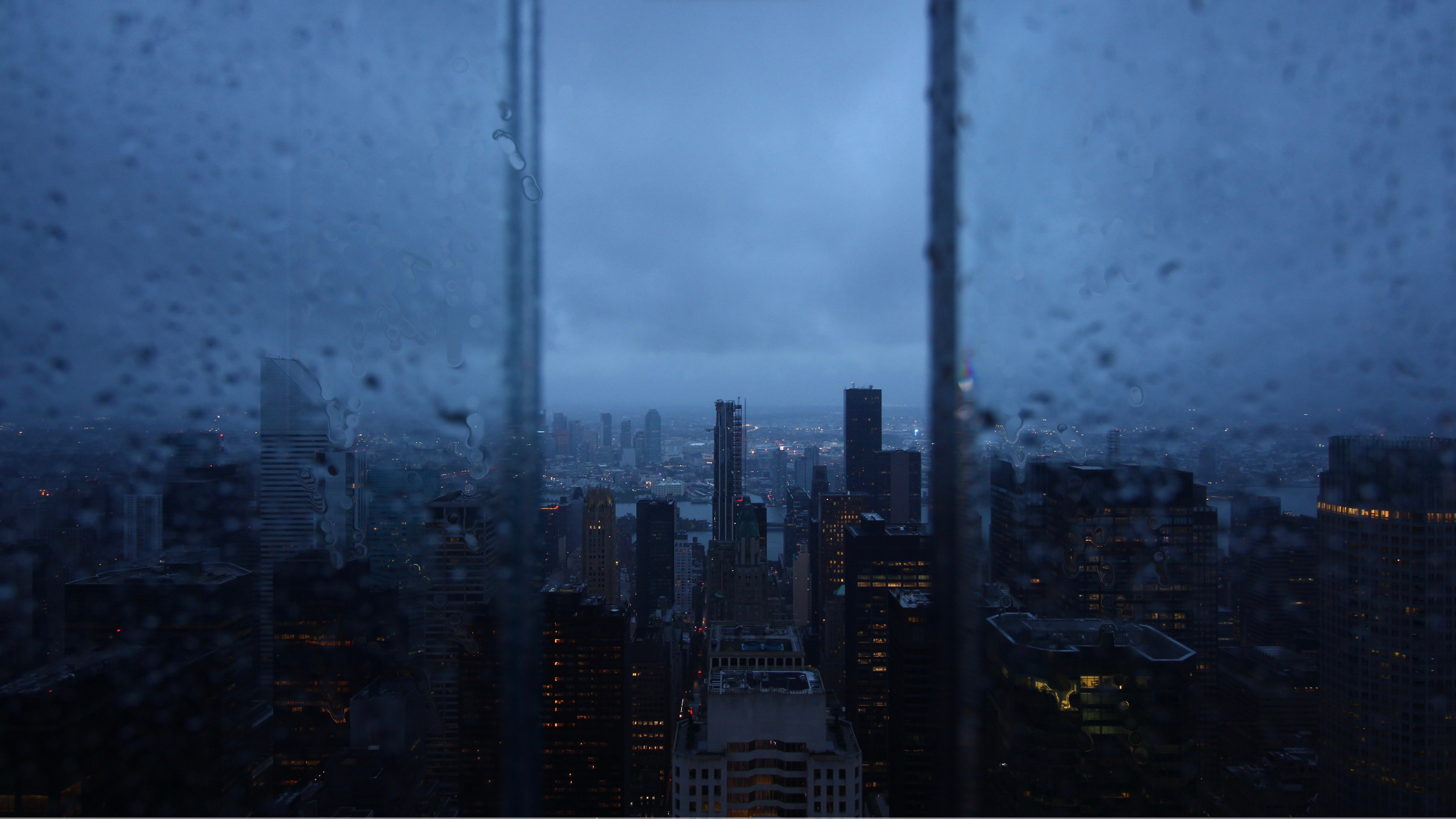 General 1920x1080 city water drops cityscape evening rain building window