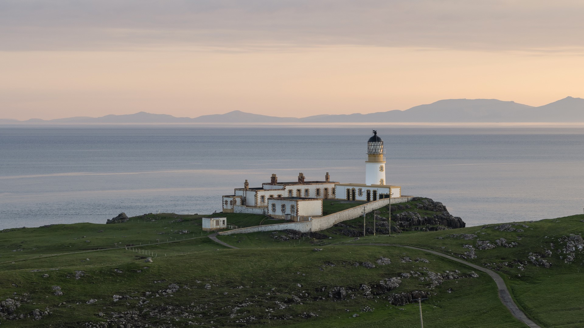 General 1920x1080 sea building lighthouse Scotland Neist Point sunset UK